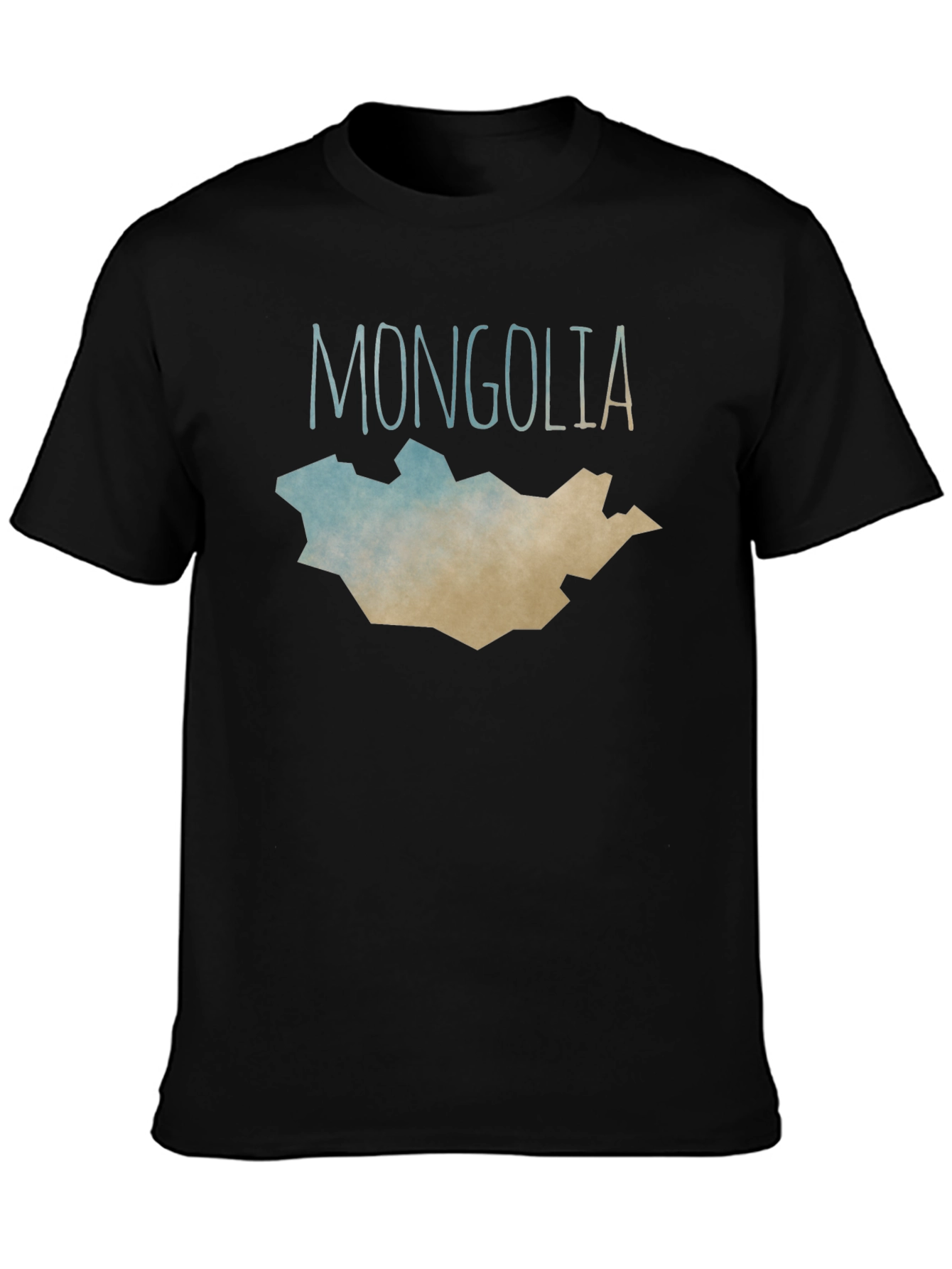 Mongolia Map T-Shirt - Black Graphic Tee