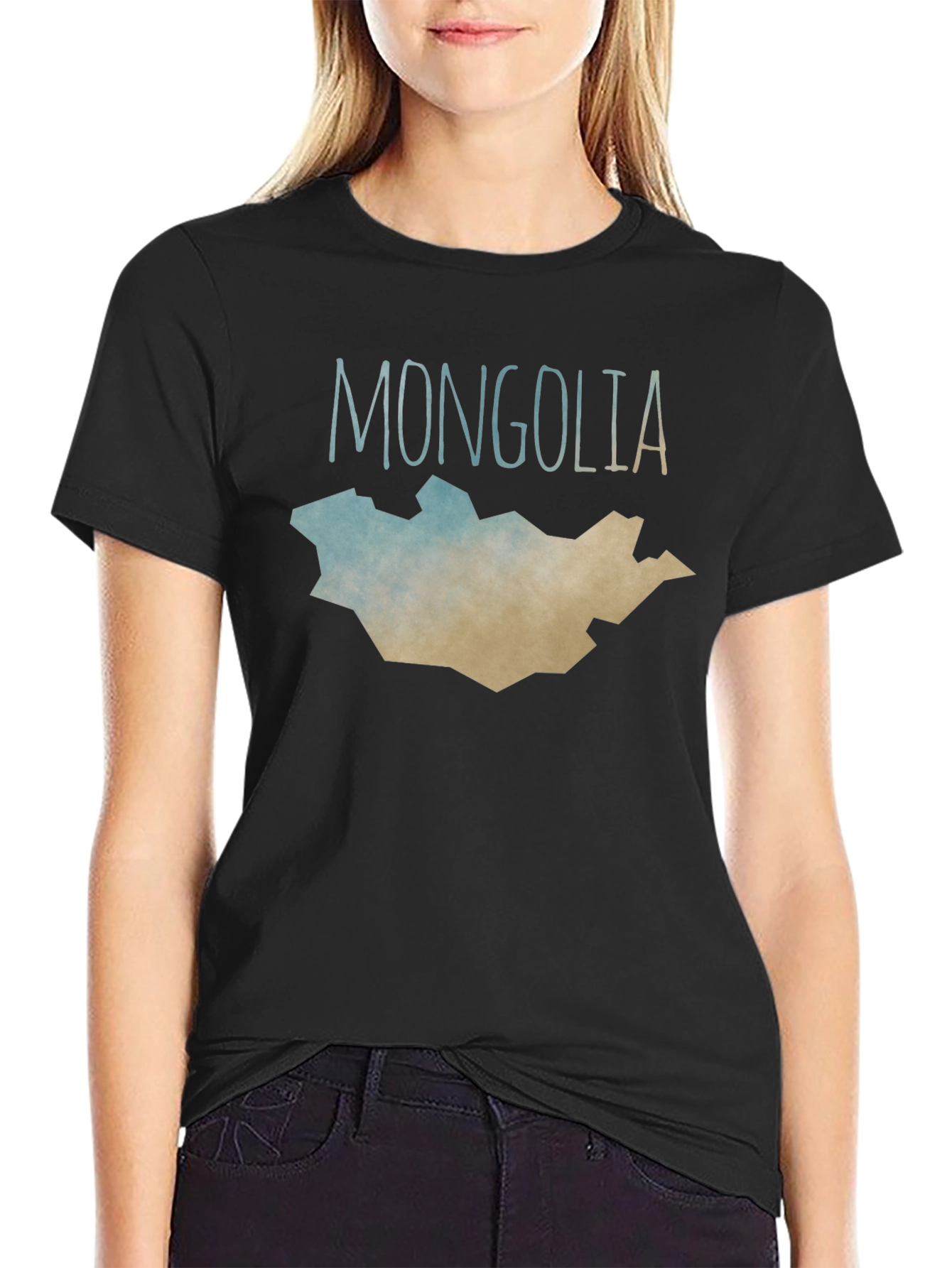 Mongolia Map T-Shirt - Black Graphic Tee