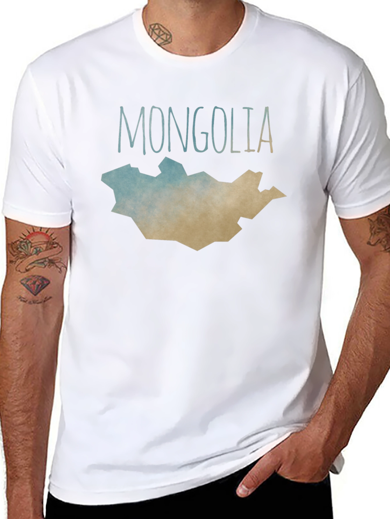 Mongolia Map T-Shirt - Black Graphic Tee