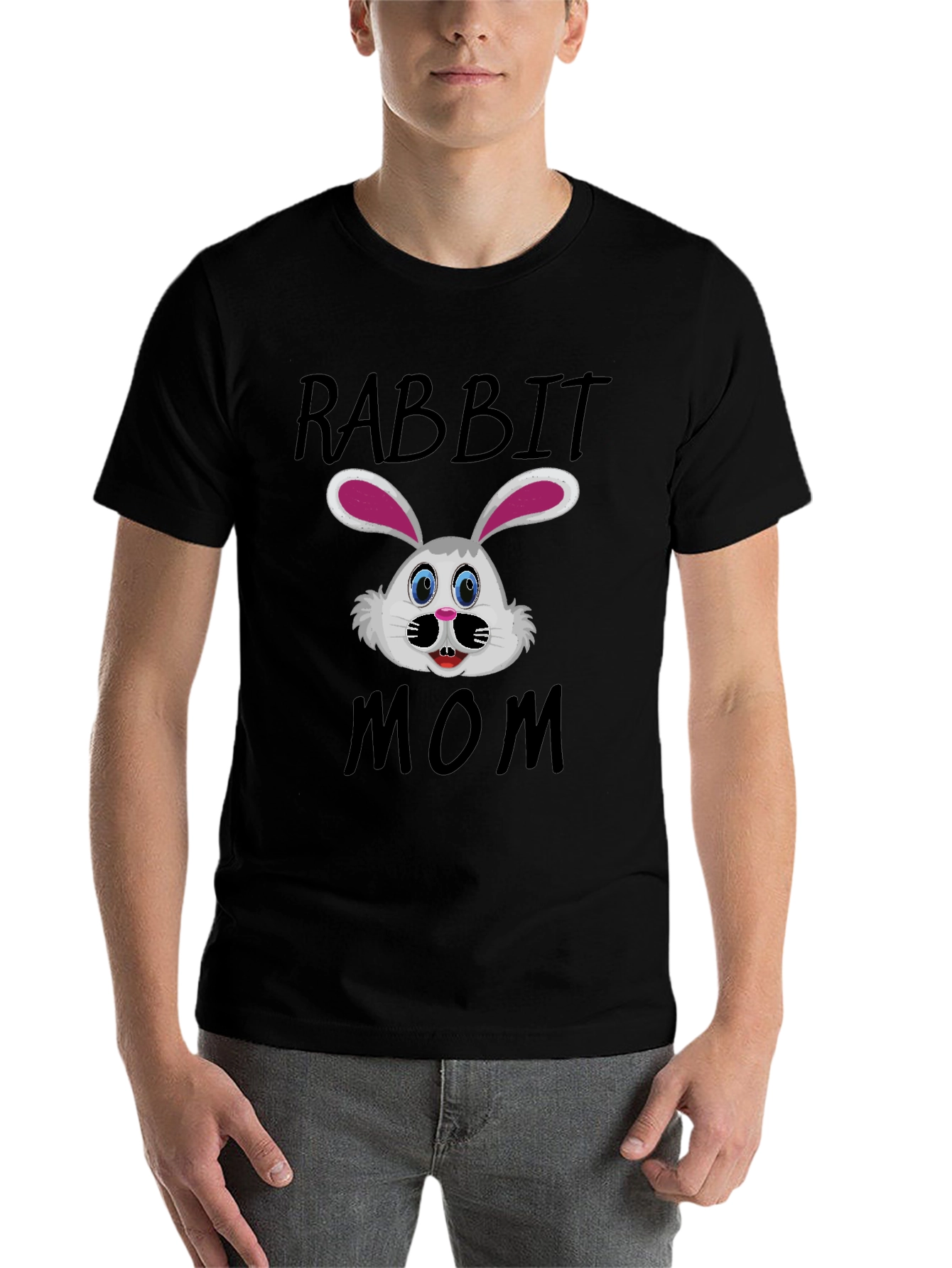 Rabbit Mom Graphic T-Shirt - Cute Bunny Design