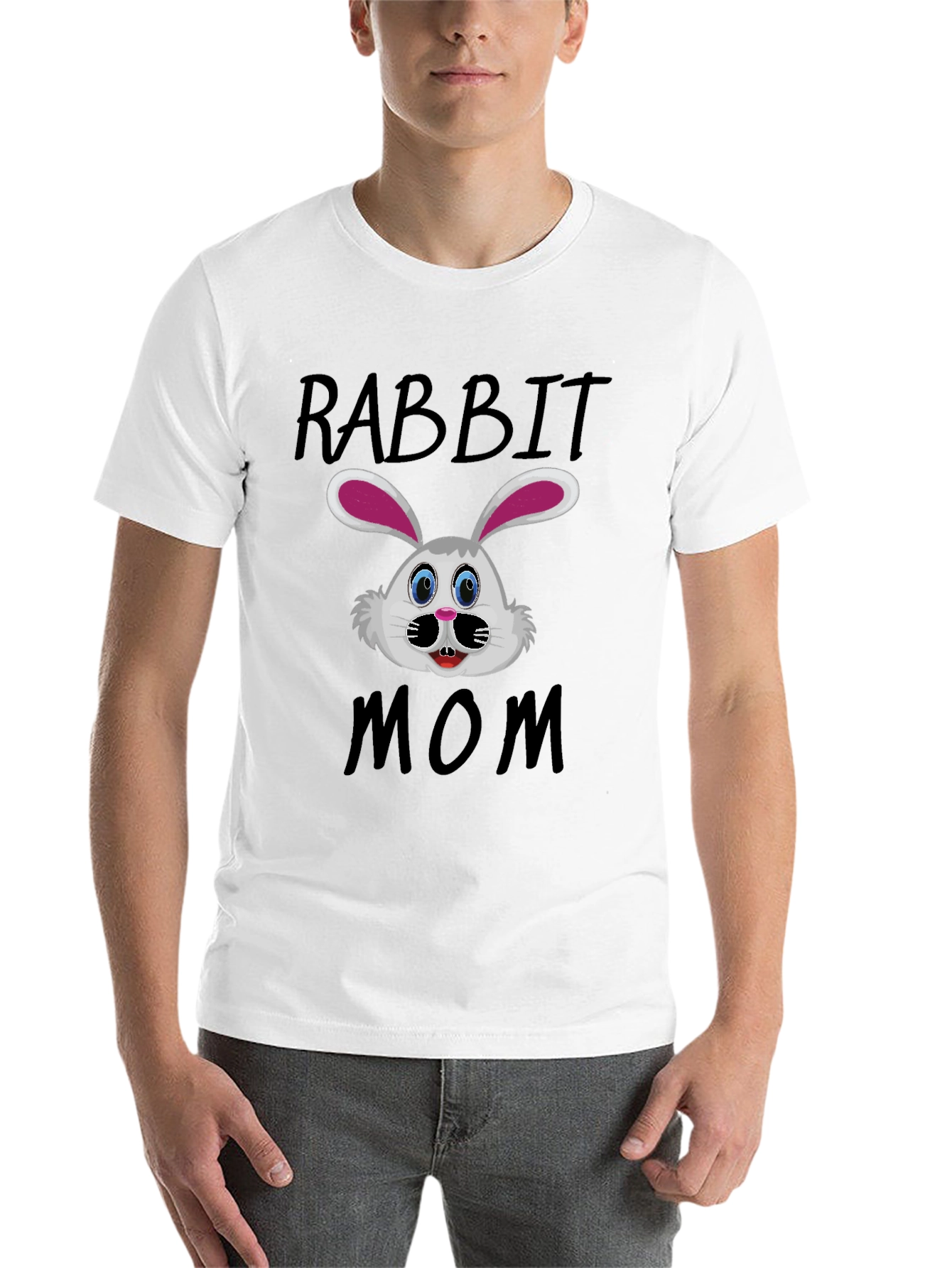 Rabbit Mom Graphic T-Shirt - Cute Bunny Design
