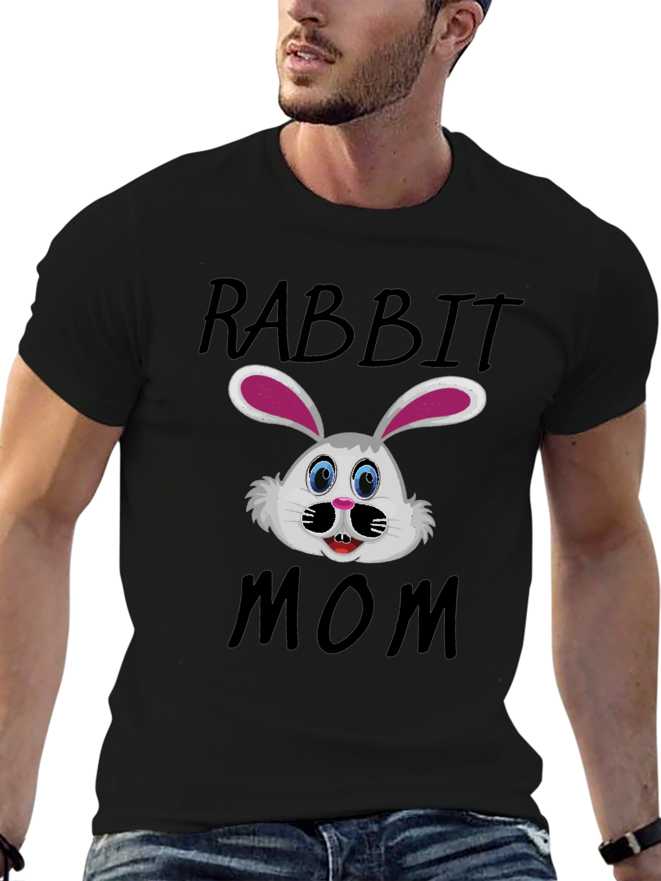 Rabbit Mom Graphic T-Shirt - Cute Bunny Design
