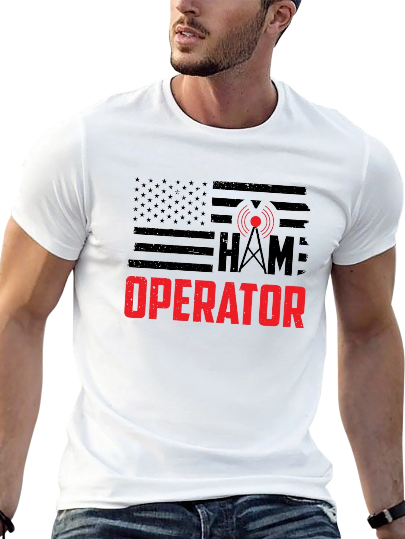 Ham Radio Operator USA Flag T-Shirt