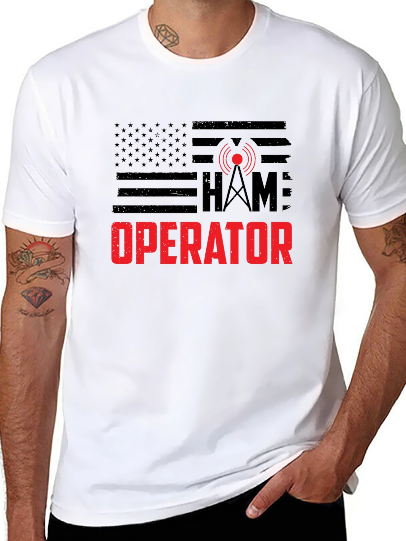 Ham Radio Operator USA Flag T-Shirt