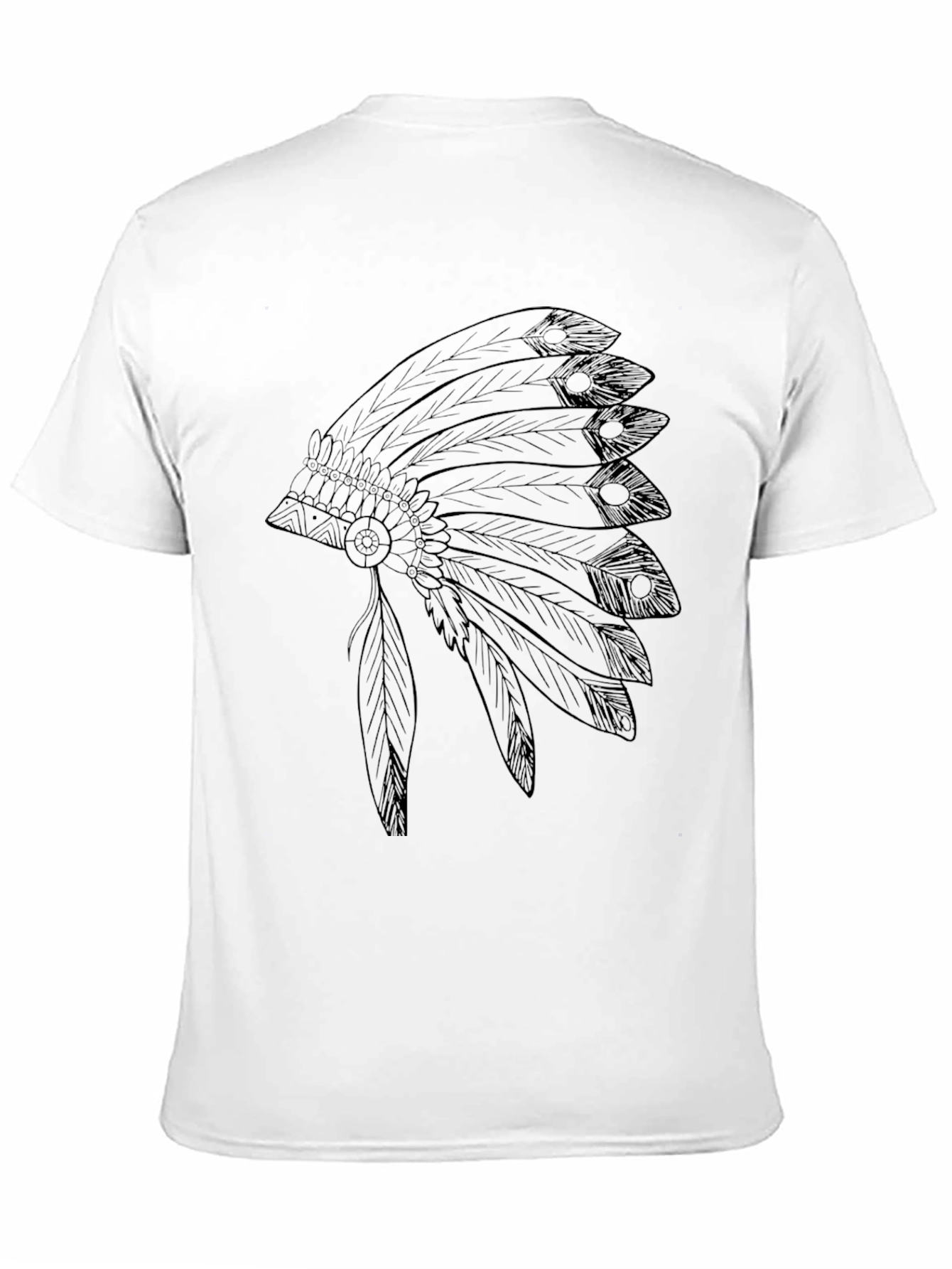 Black T-Shirt with Headdress Graphic