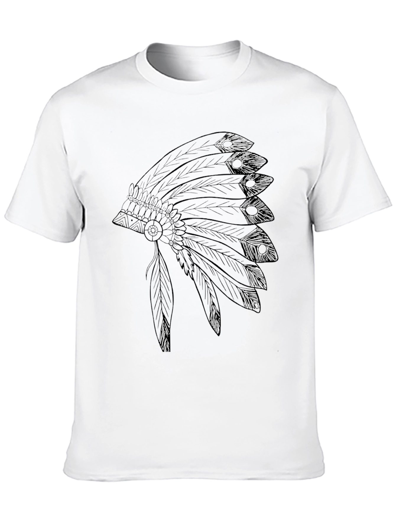 Black T-Shirt with Headdress Graphic