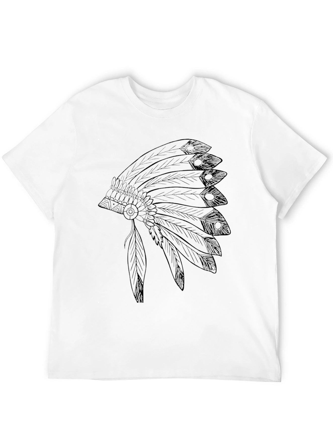 Black T-Shirt with Headdress Graphic
