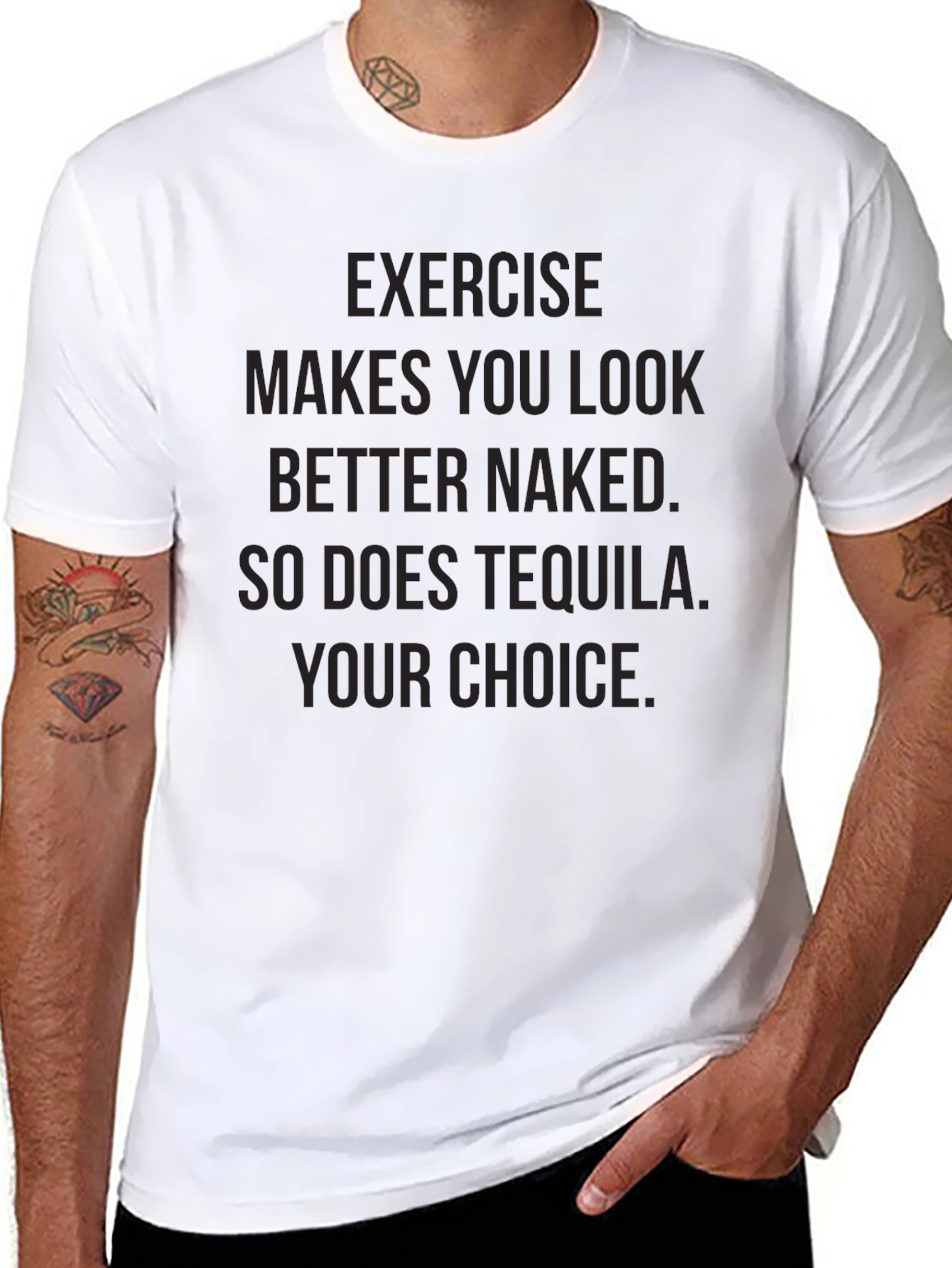 Exercise or Tequila Funny Graphic Tee