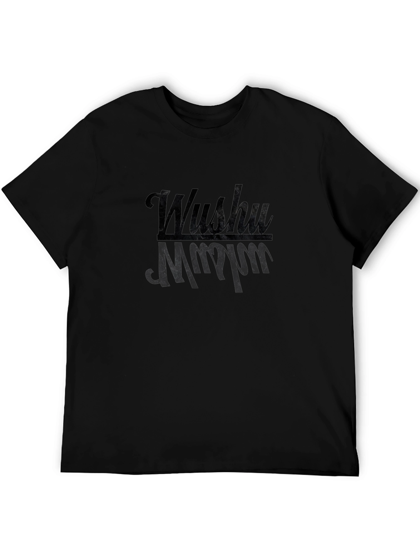 Wushu Graphic Print Black T-Shirt