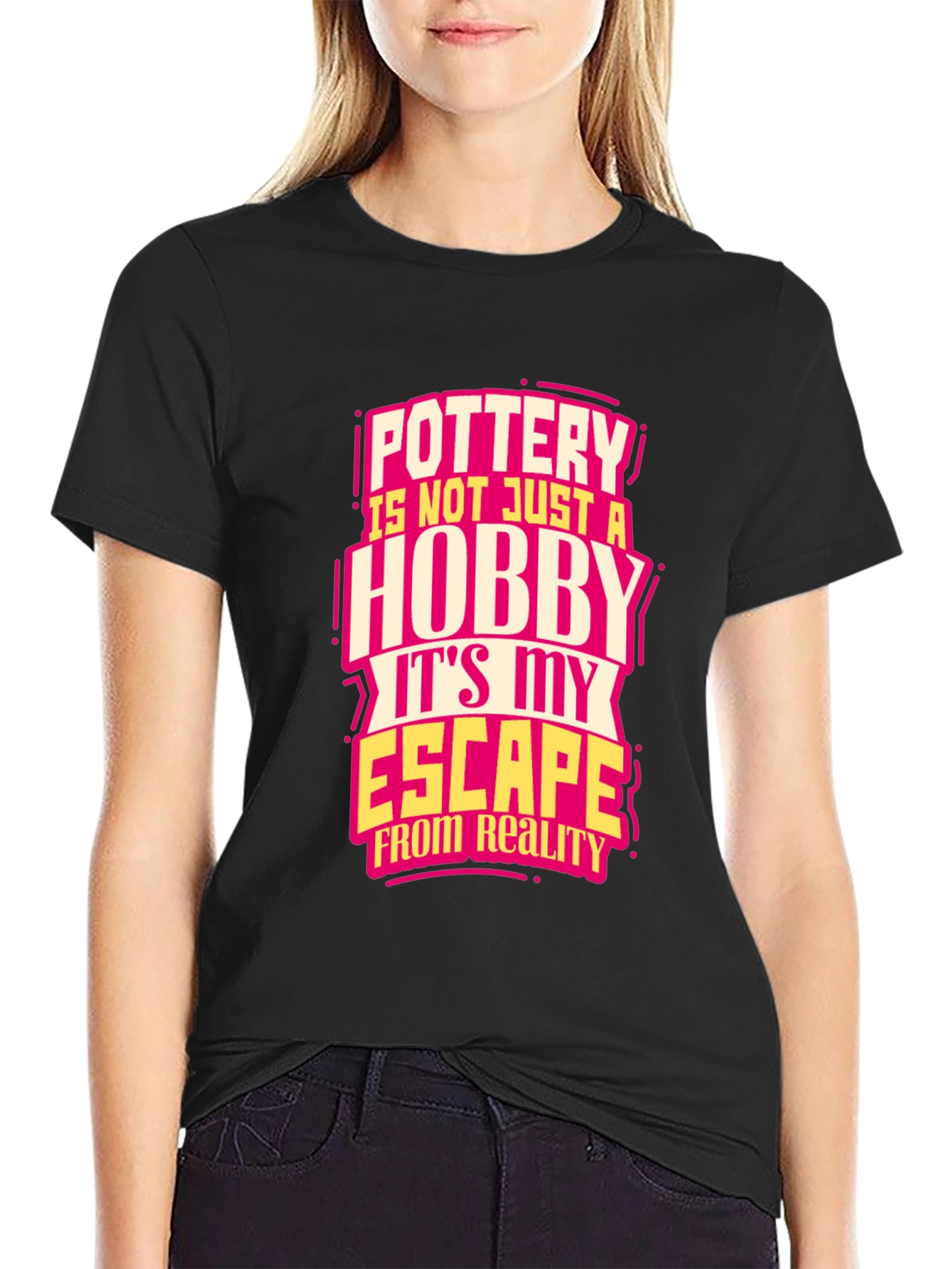 Pottery Hobby Escape Black T-Shirt
