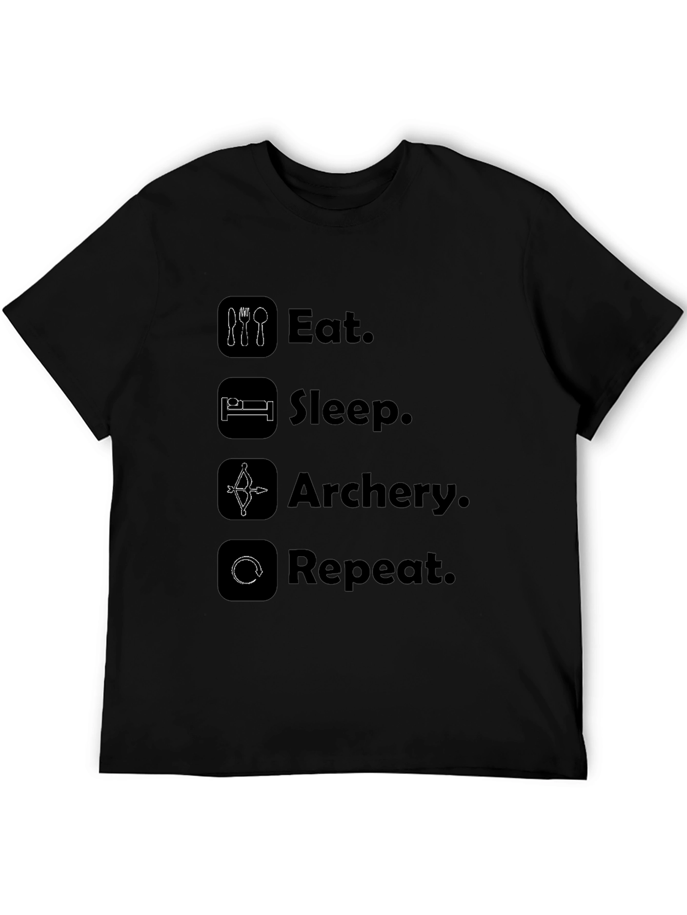 Eat Sleep Archery Repeat Black T-Shirt