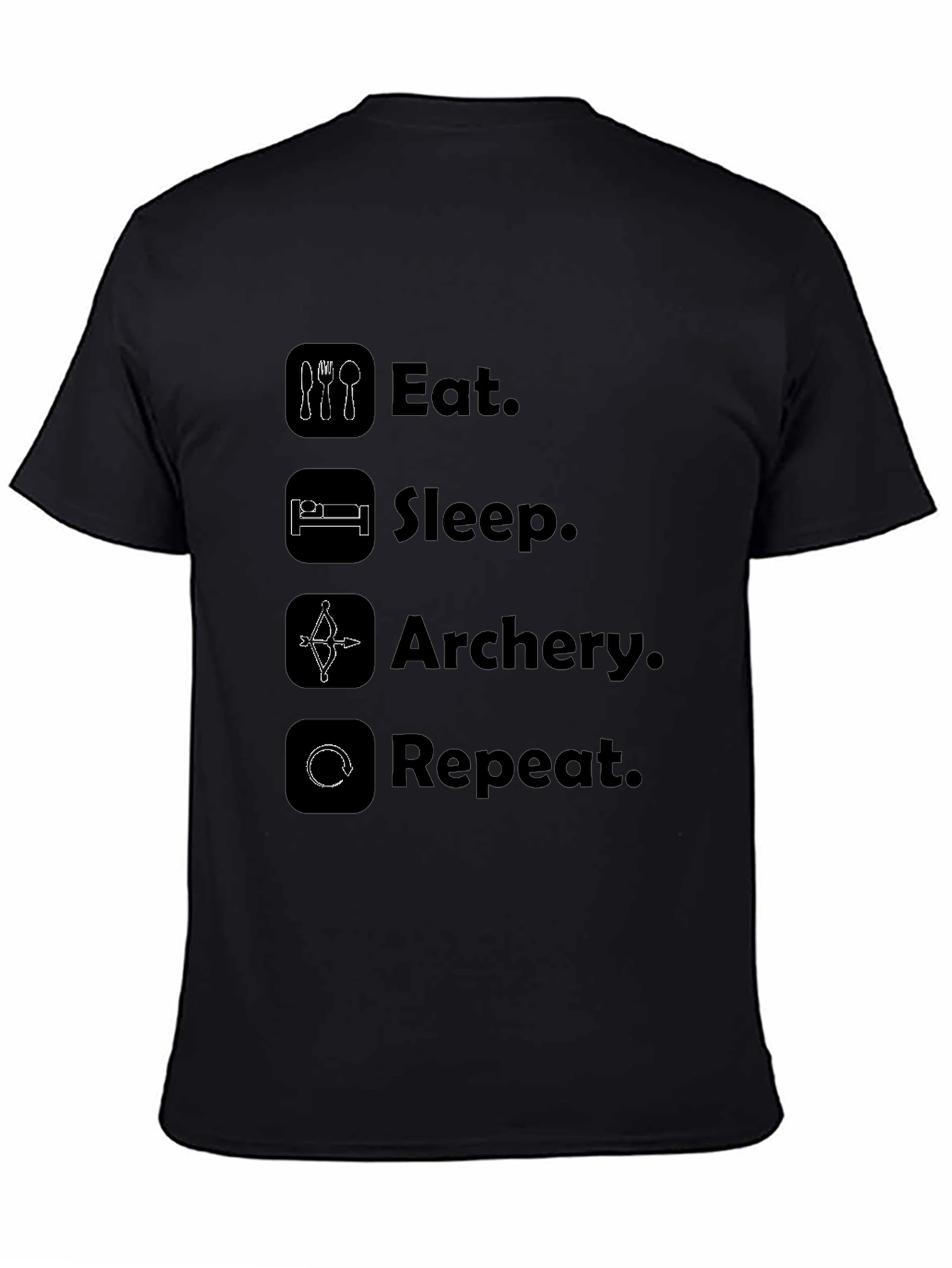 Eat Sleep Archery Repeat Black T-Shirt