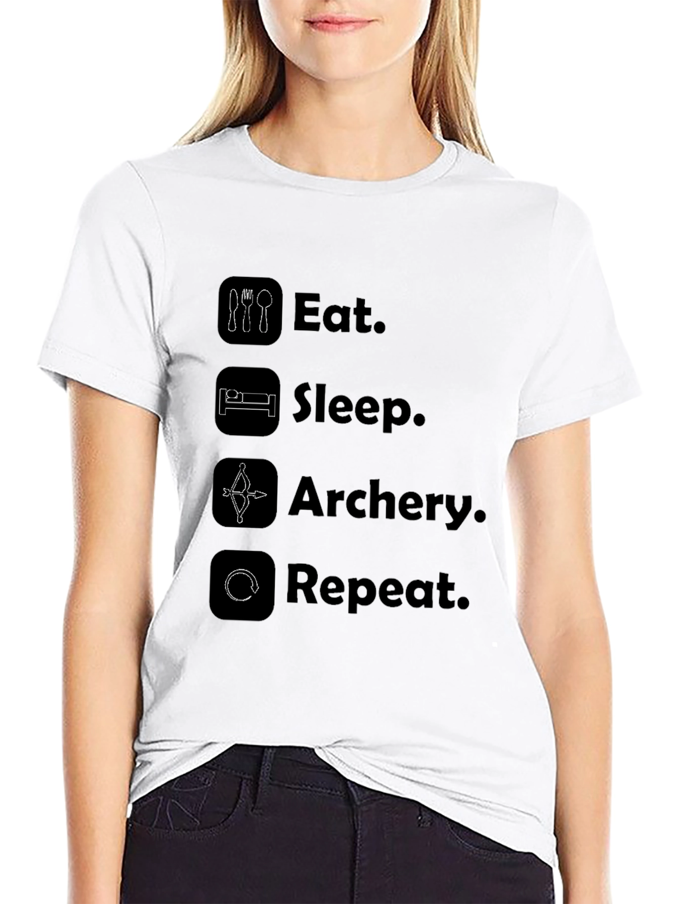 Eat Sleep Archery Repeat Black T-Shirt