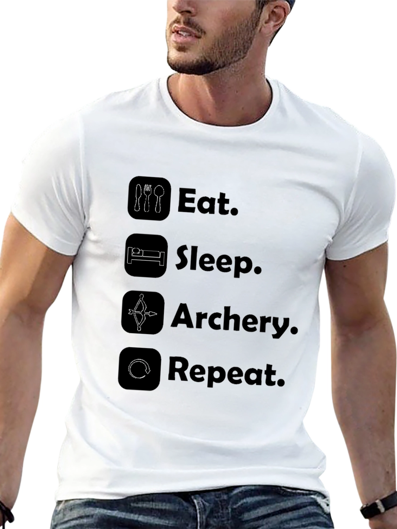 Eat Sleep Archery Repeat Black T-Shirt