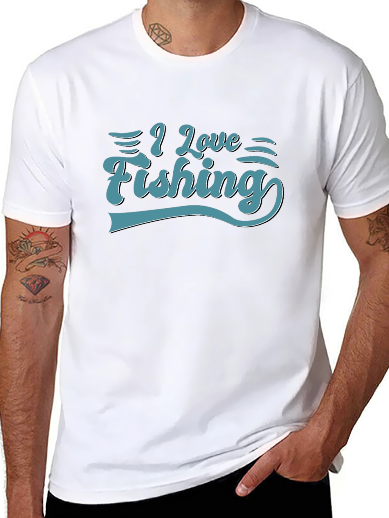 I Love Fishing Graphic Tee - Soft Cotton