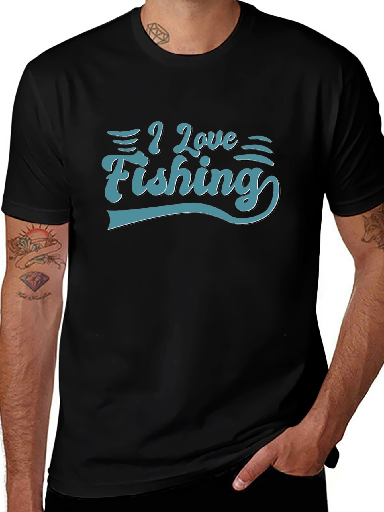 I Love Fishing Graphic Tee - Soft Cotton