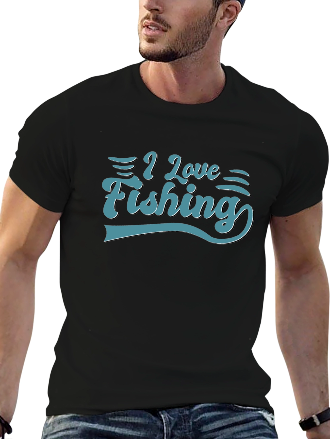 I Love Fishing Graphic Tee - Soft Cotton