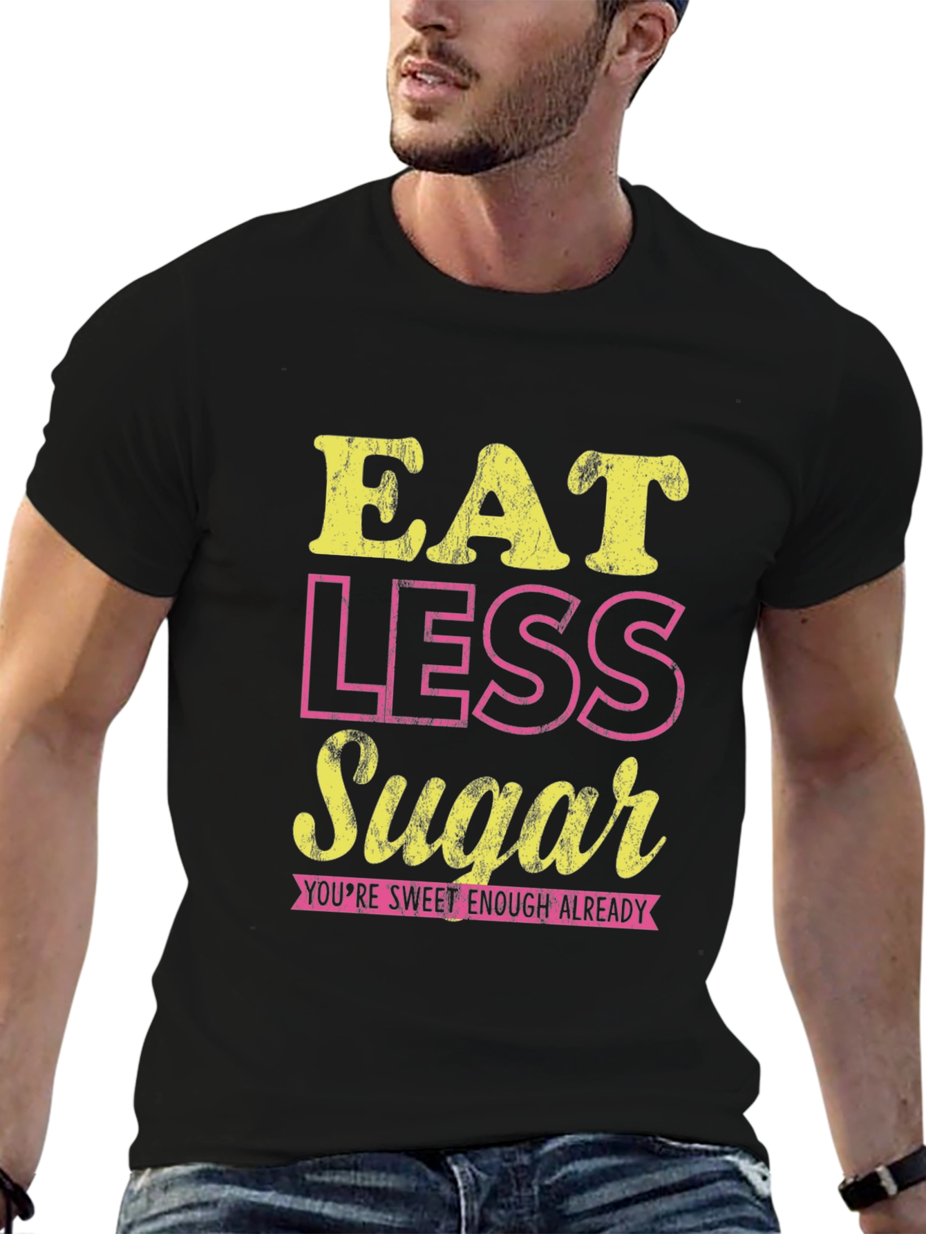 Eat Less Sugar Graphic T-Shirt