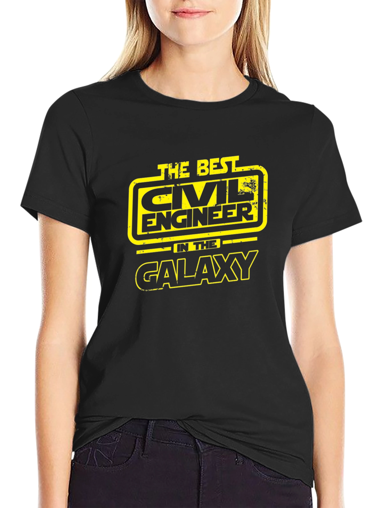 Civil Engineer Galaxy T-Shirt - Black Cotton Tee