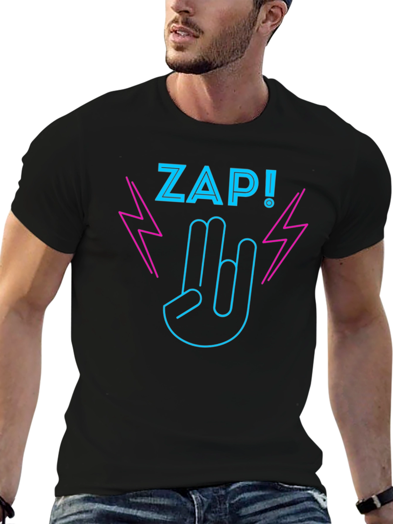 ZAP! Graphic Print Black T-Shirt