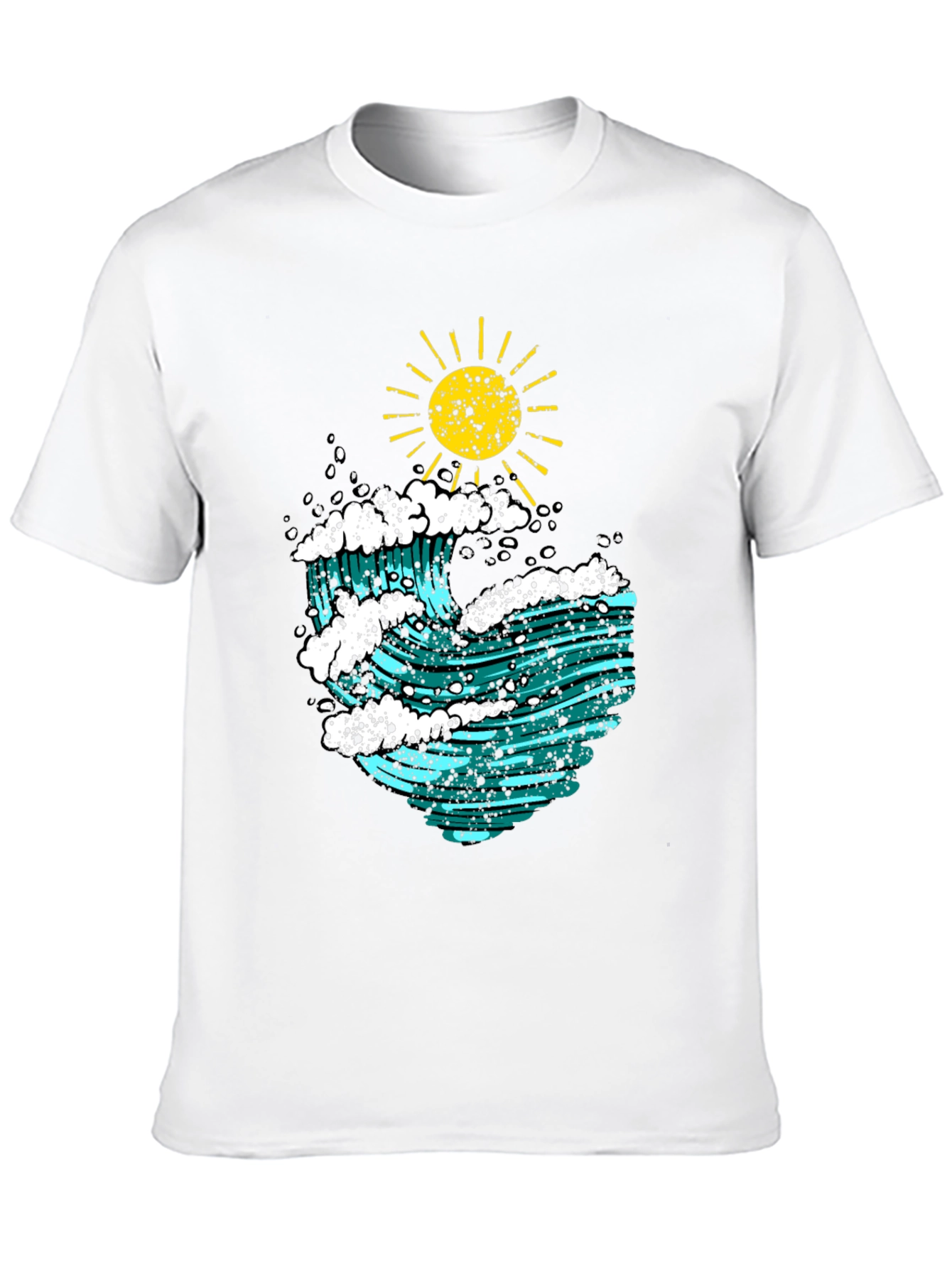 Ocean Wave Graphic Tee - Sun & Surf Design