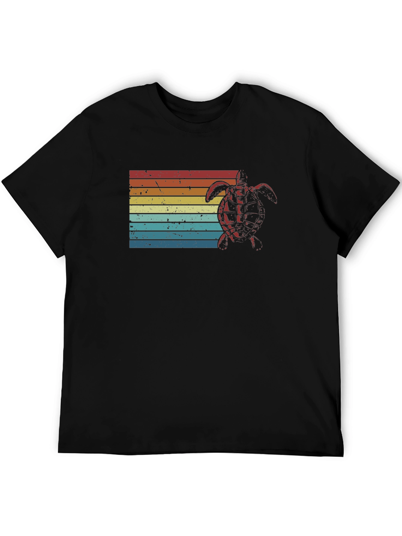 Retro Turtle Graphic Tee - Black