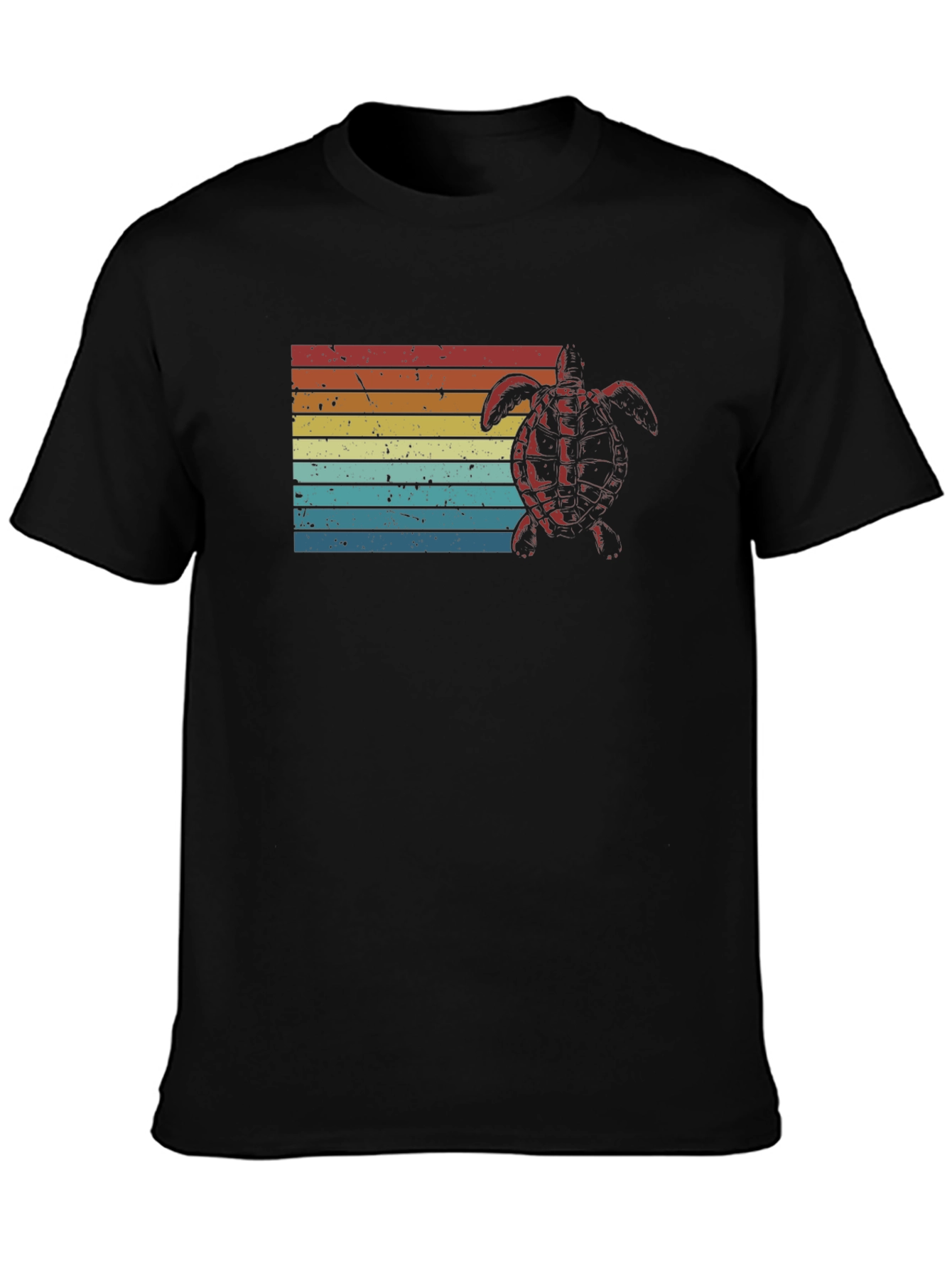 Retro Turtle Graphic Tee - Black
