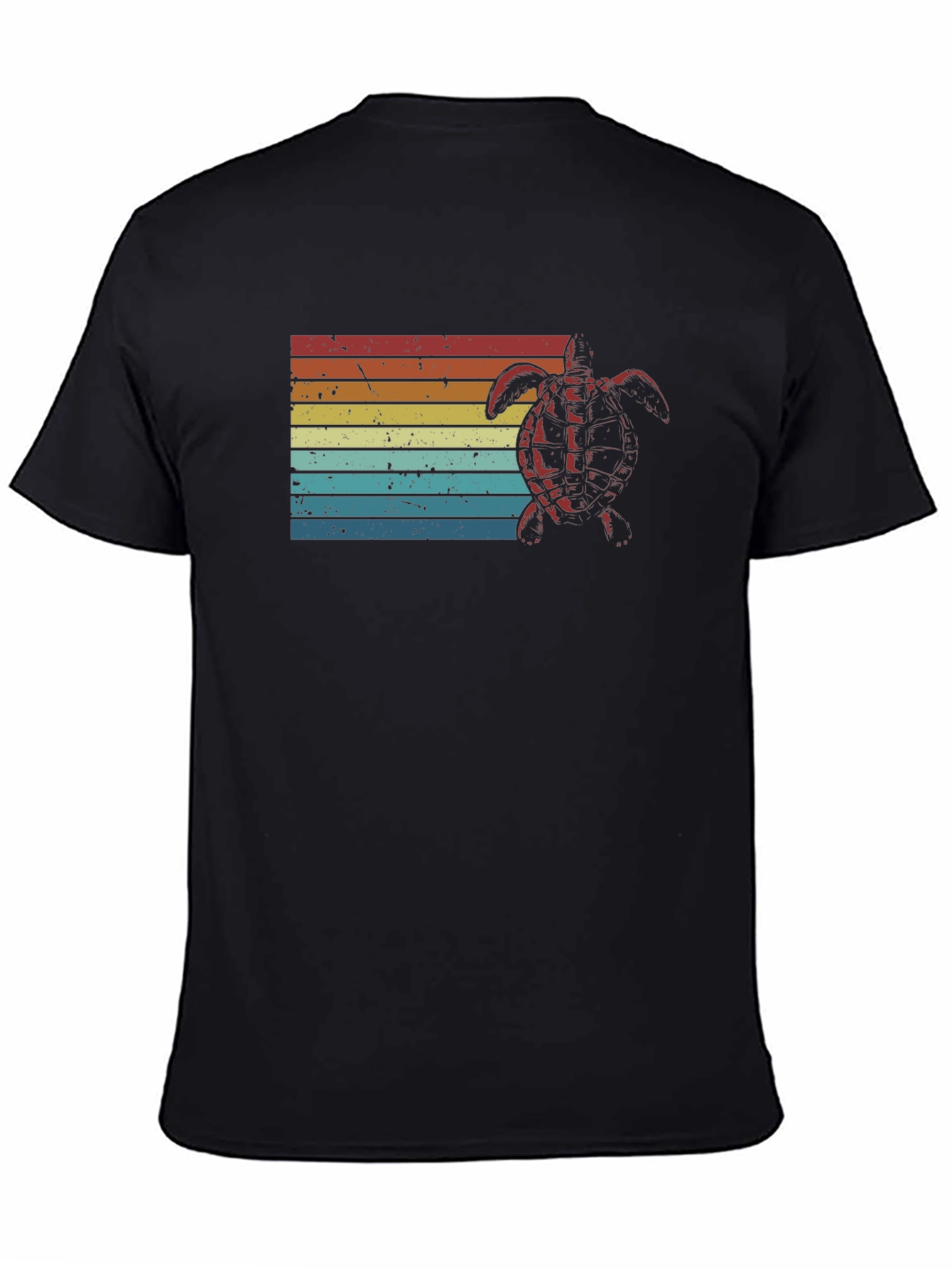 Retro Turtle Graphic Tee - Black
