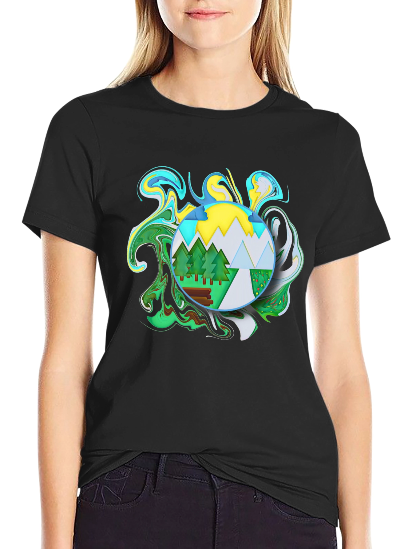 Nature Swirl Graphic T-Shirt