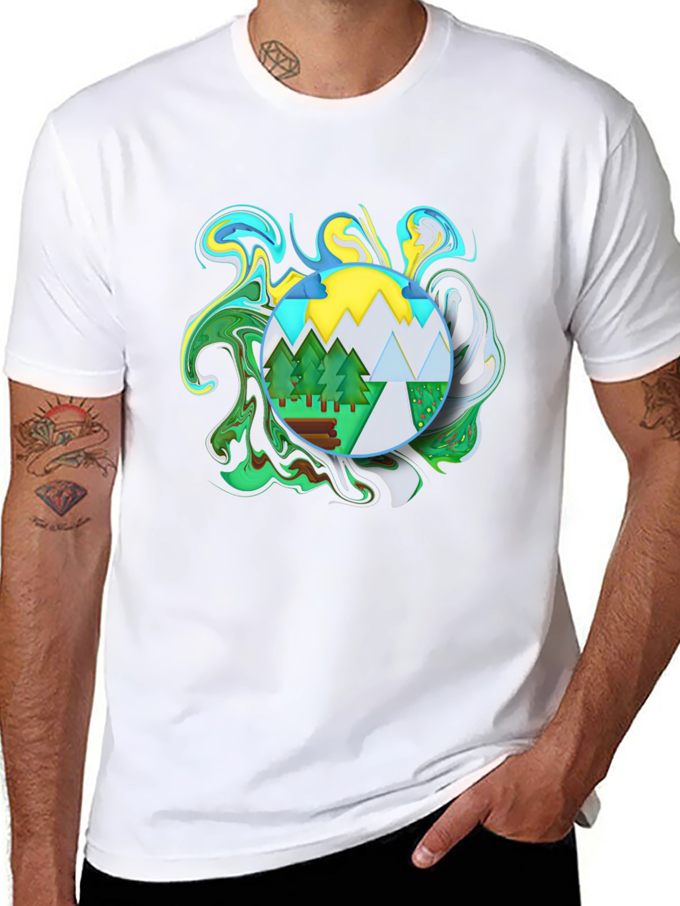 Nature Swirl Graphic T-Shirt
