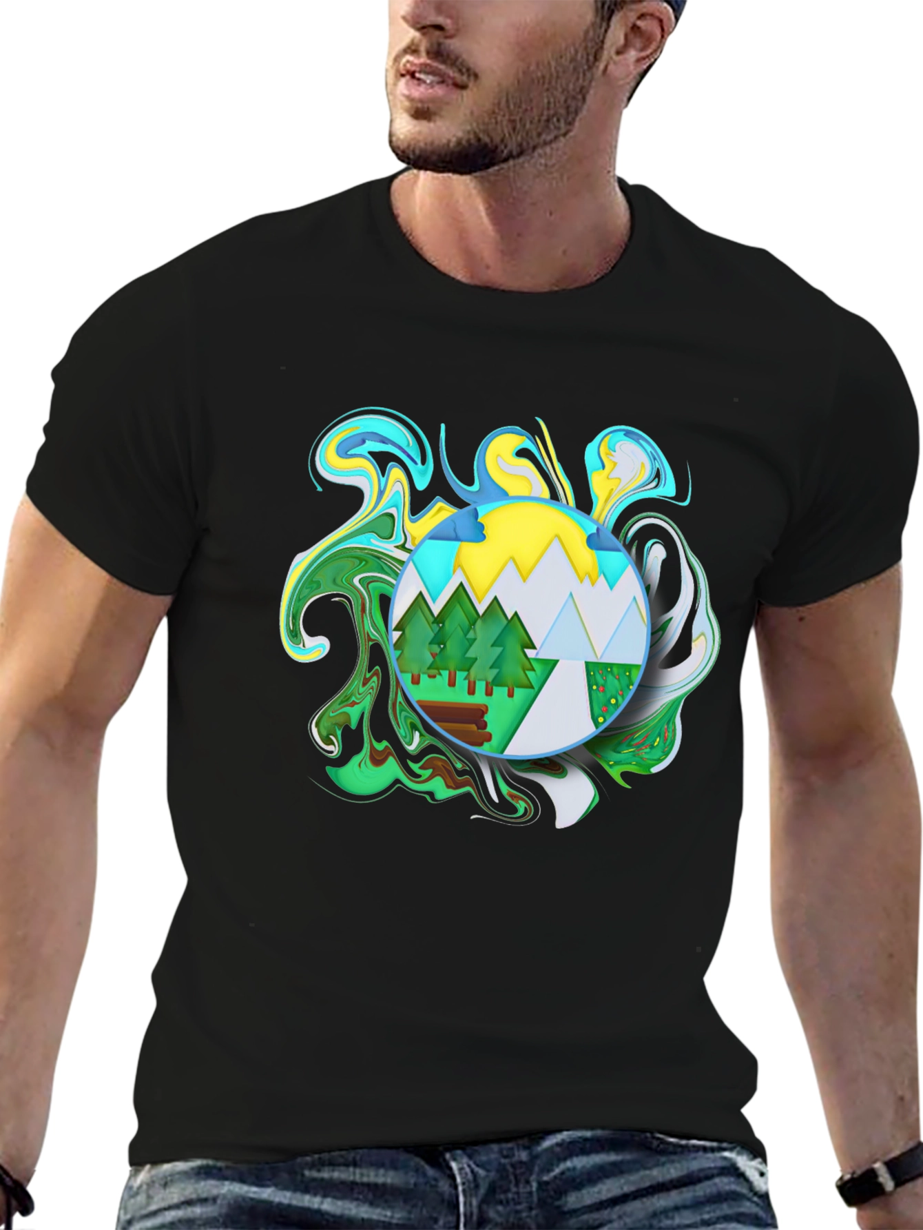 Nature Swirl Graphic T-Shirt