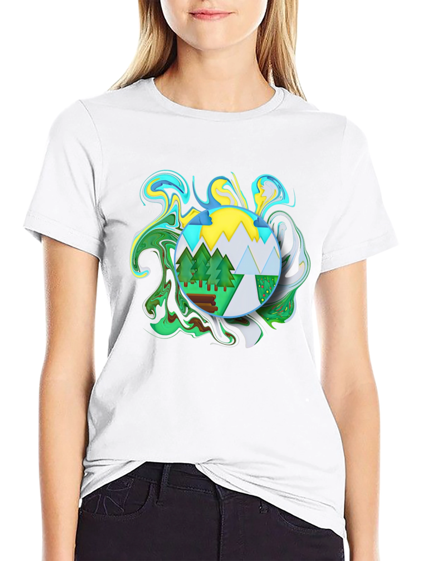 Nature Swirl Graphic T-Shirt