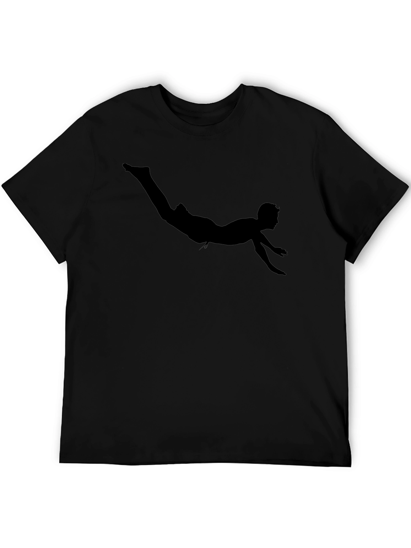 Diver Silhouette Graphic Tee - Black Cotton T-Shirt
