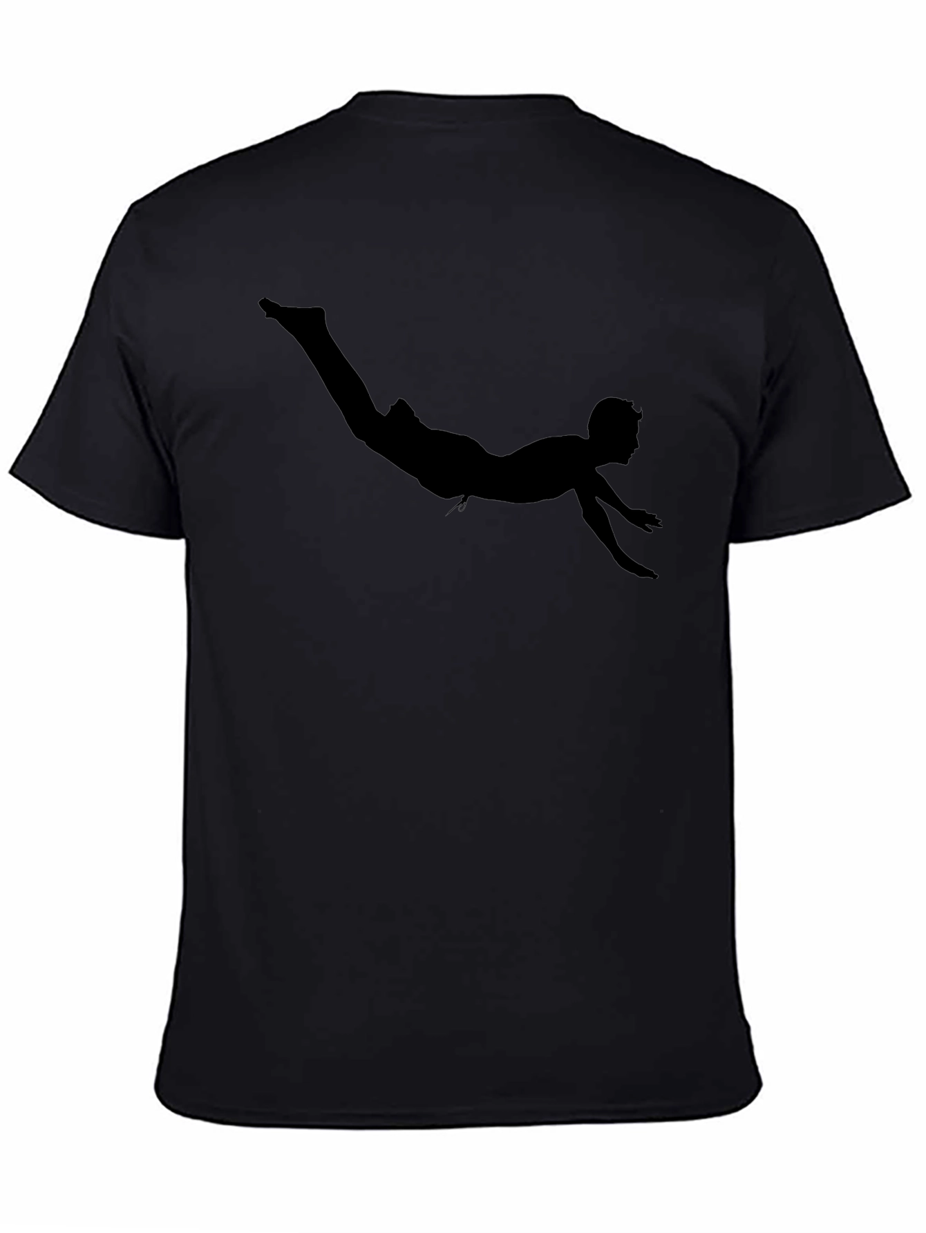 Diver Silhouette Graphic Tee - Black Cotton T-Shirt