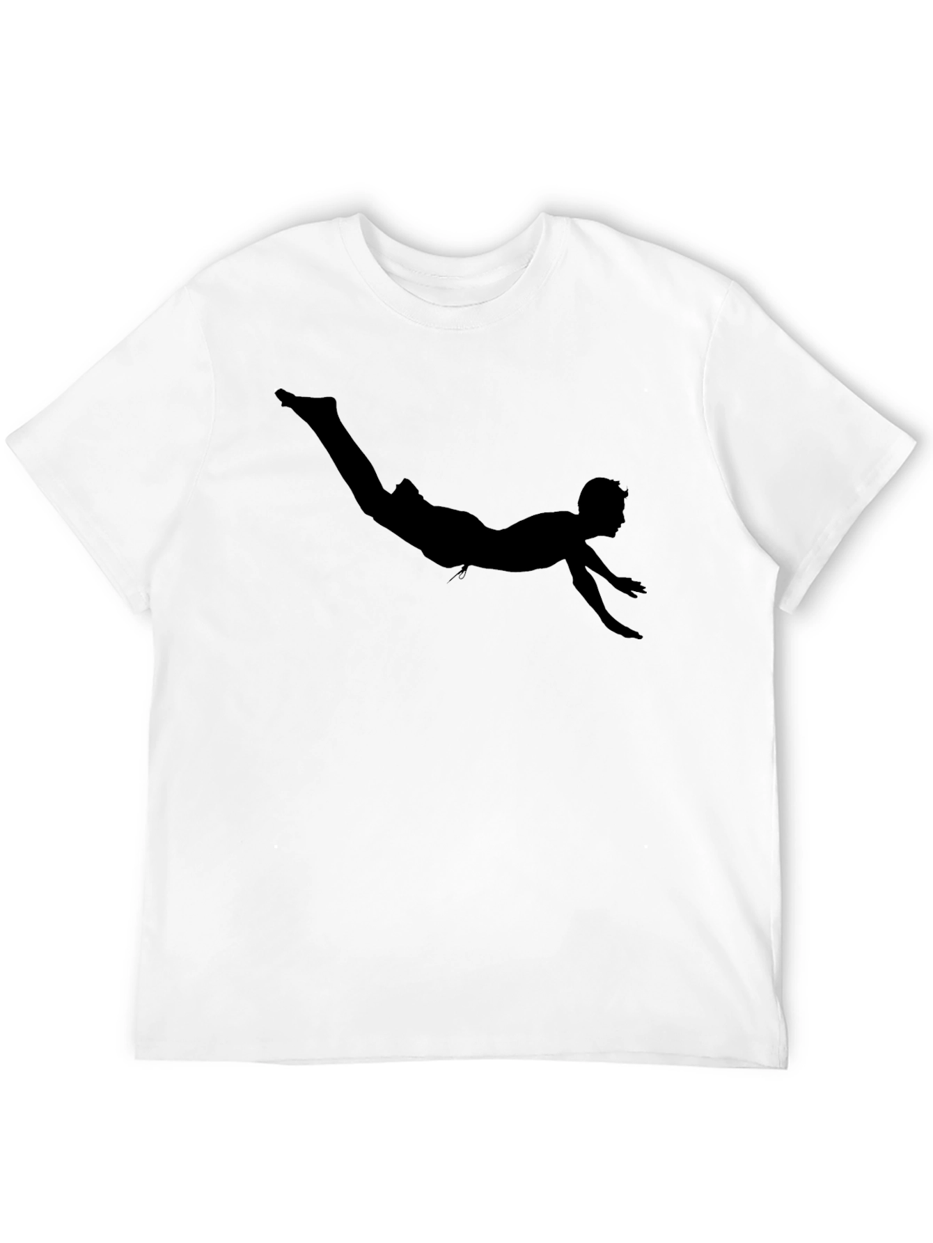 Diver Silhouette Graphic Tee - Black Cotton T-Shirt
