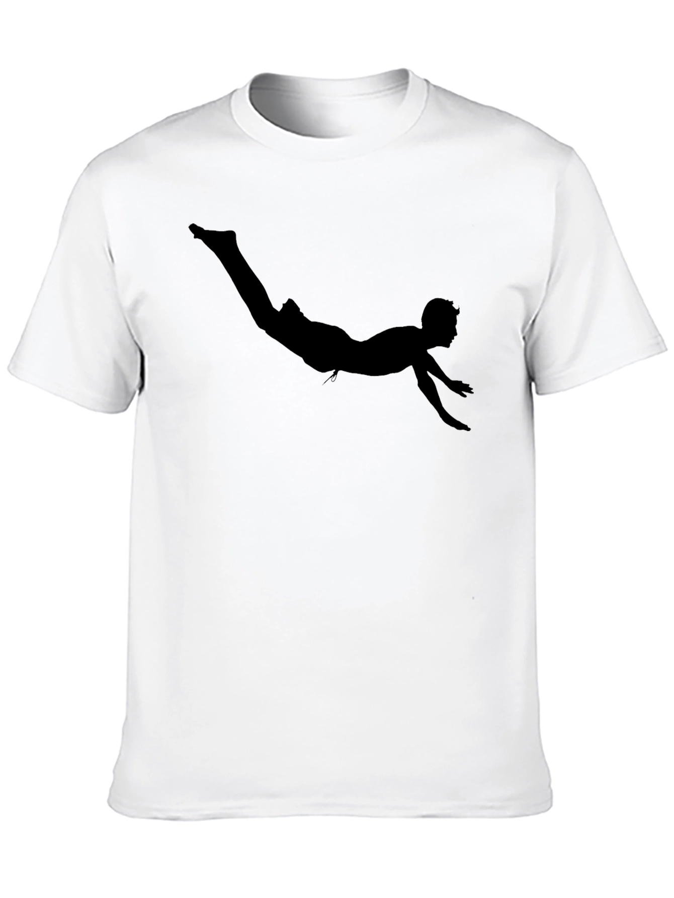 Diver Silhouette Graphic Tee - Black Cotton T-Shirt