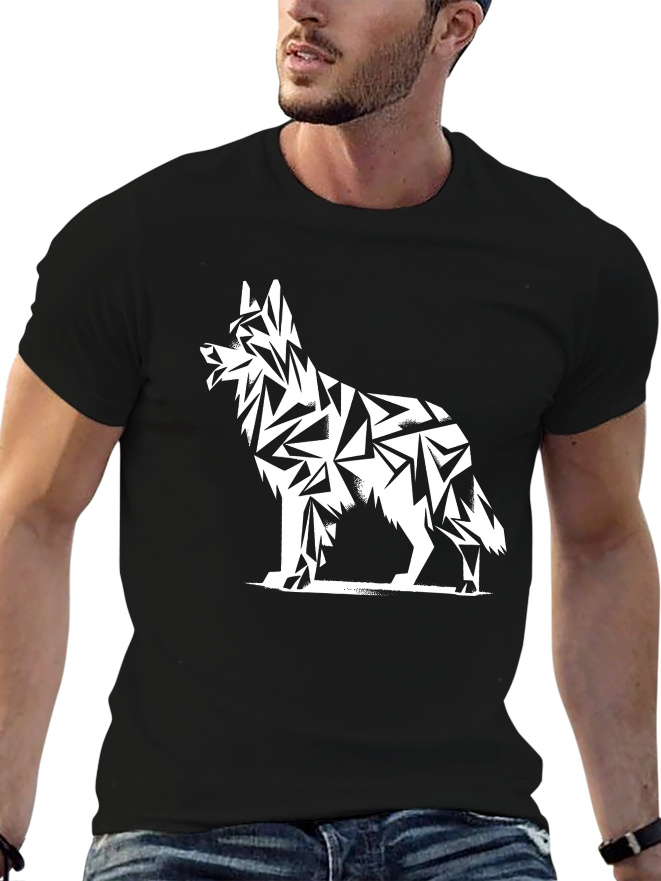 Geometric Dog Graphic T-Shirt - Modern Menswear