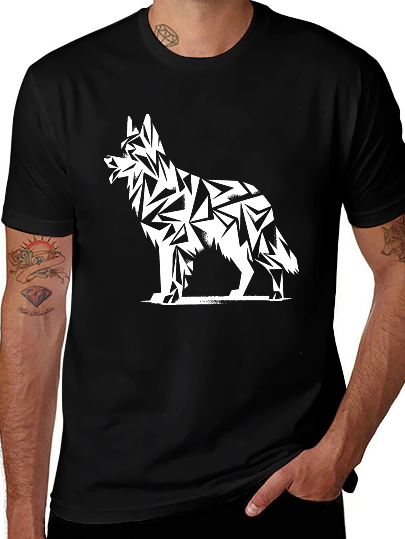 Geometric Dog Graphic T-Shirt - Modern Menswear
