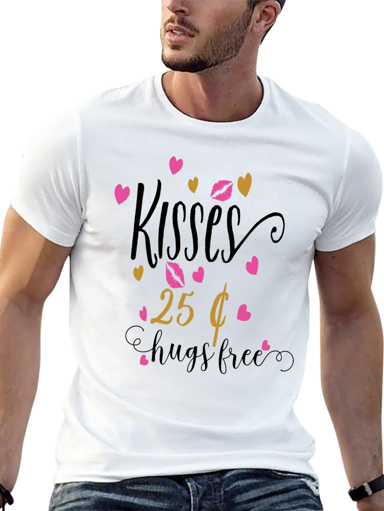Kisses 25 Cents Hugs Free Graphic T-Shirt