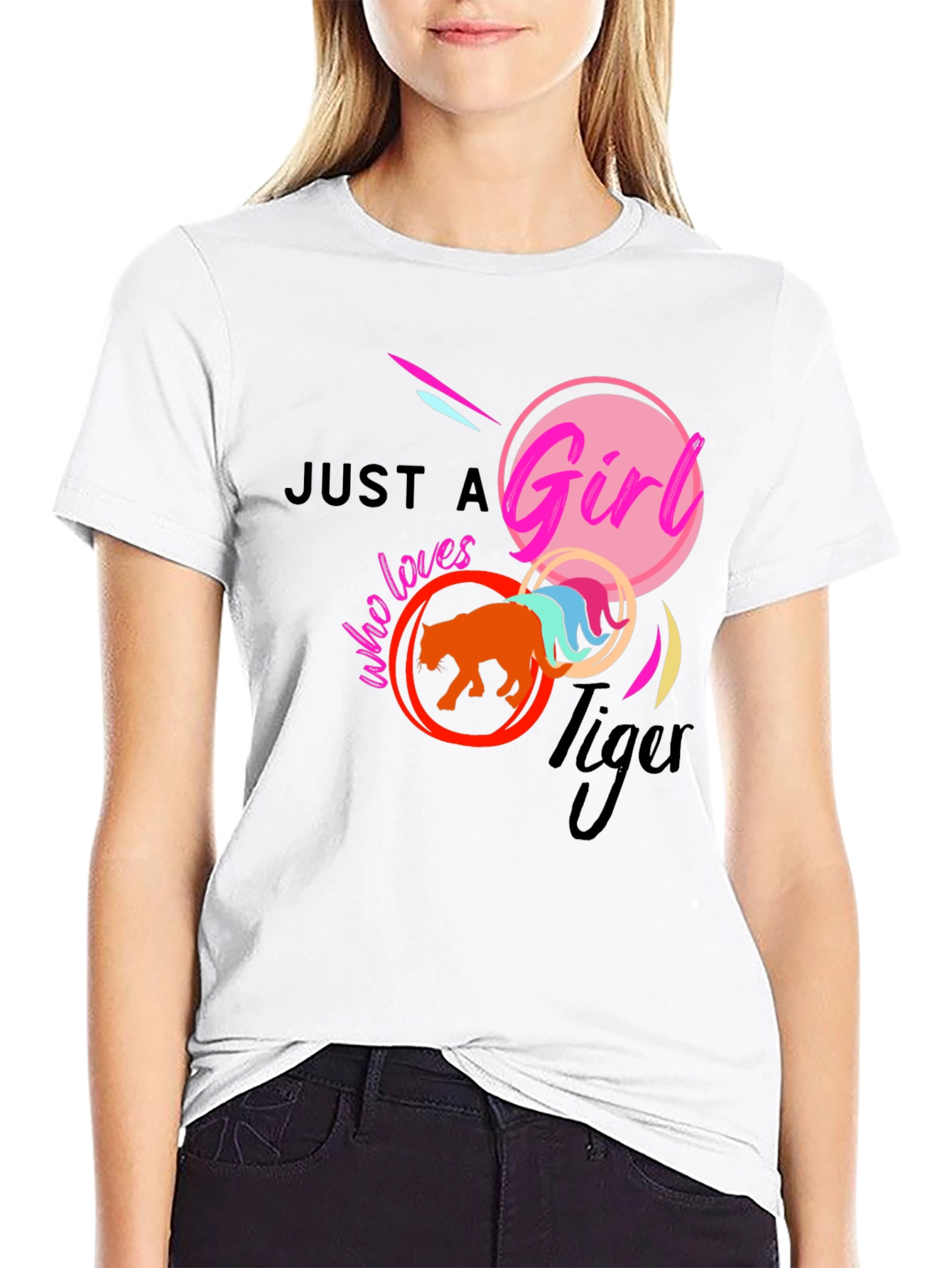 Just A Girl Who Loves Tigers Graphic T-Shirt