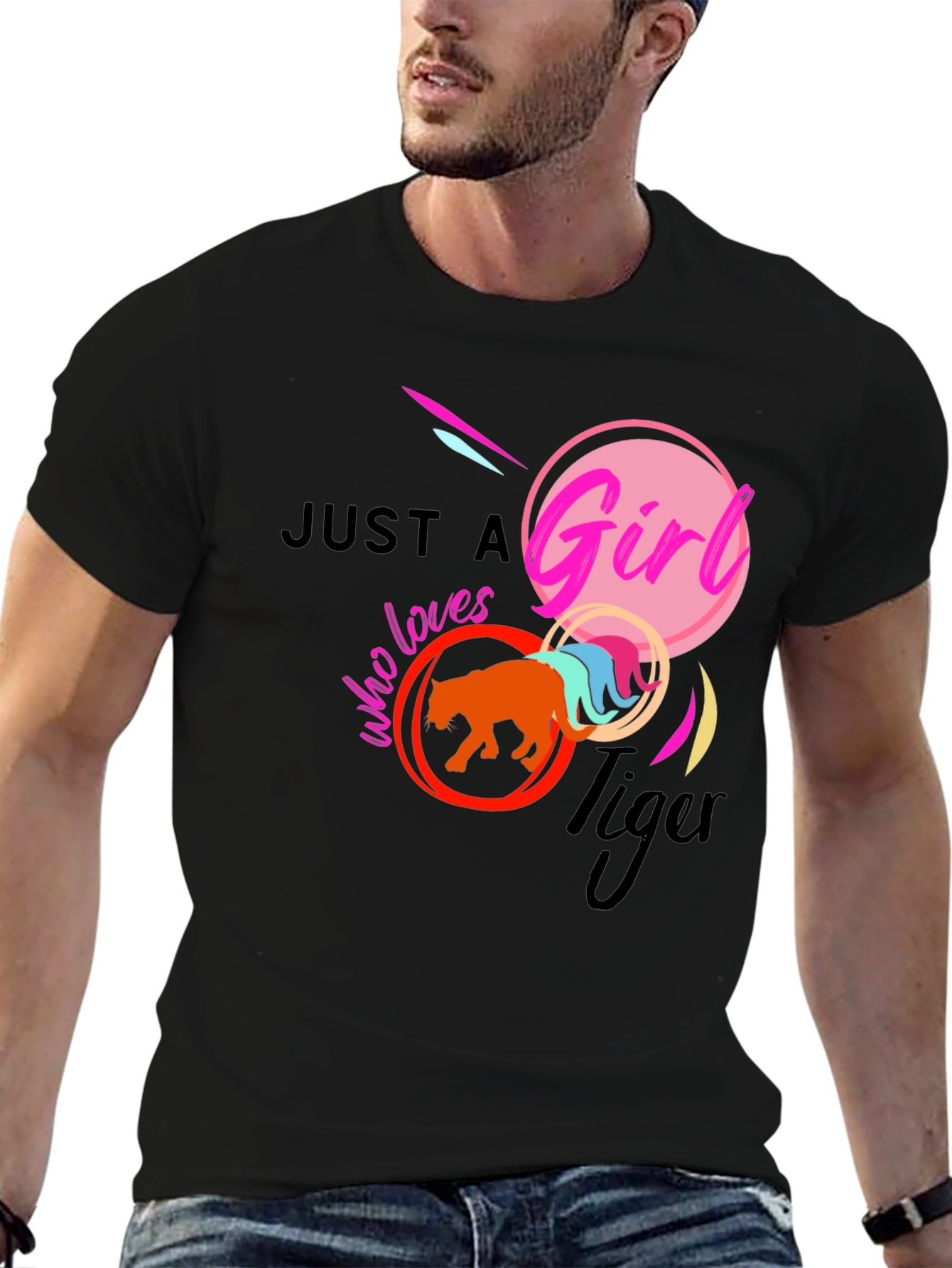 Just A Girl Who Loves Tigers Graphic T-Shirt