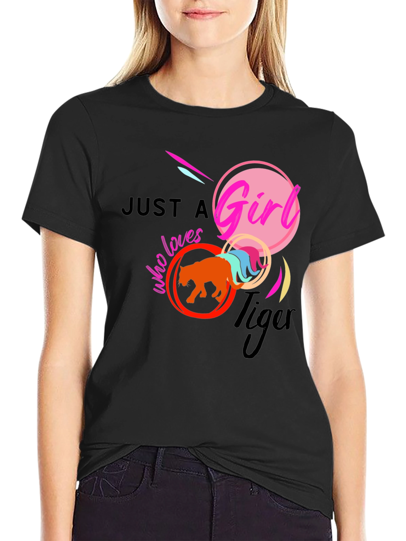 Just A Girl Who Loves Tigers Graphic T-Shirt