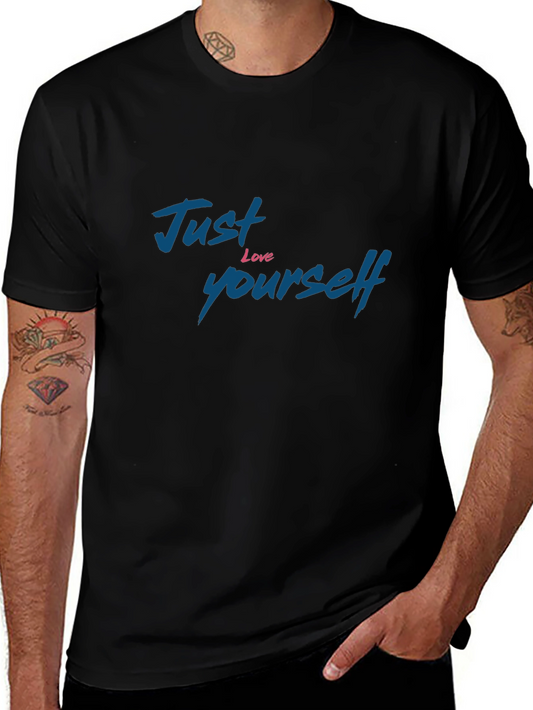 Just Love Yourself Graphic T-Shirt - Black