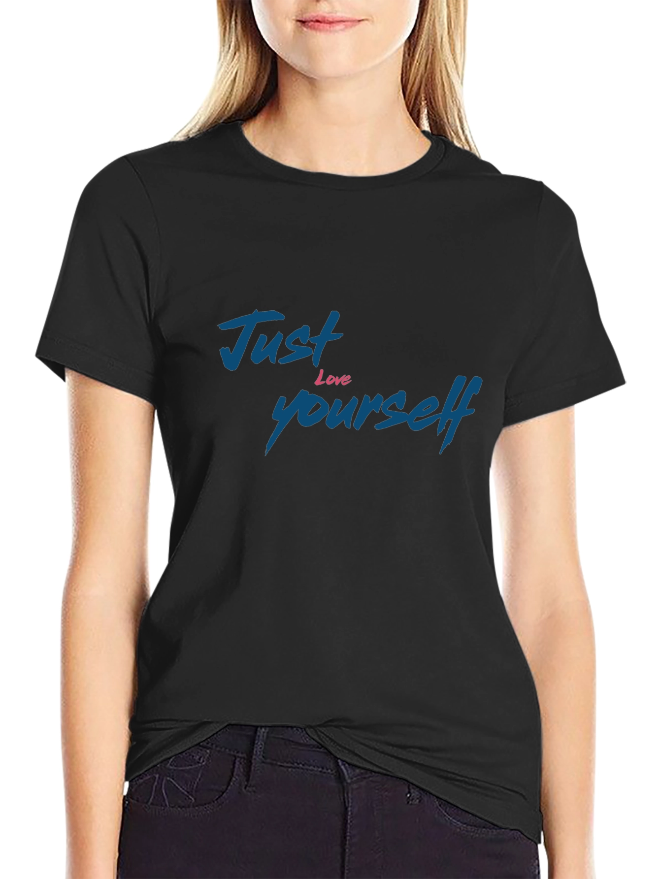 Just Love Yourself Graphic T-Shirt - Black