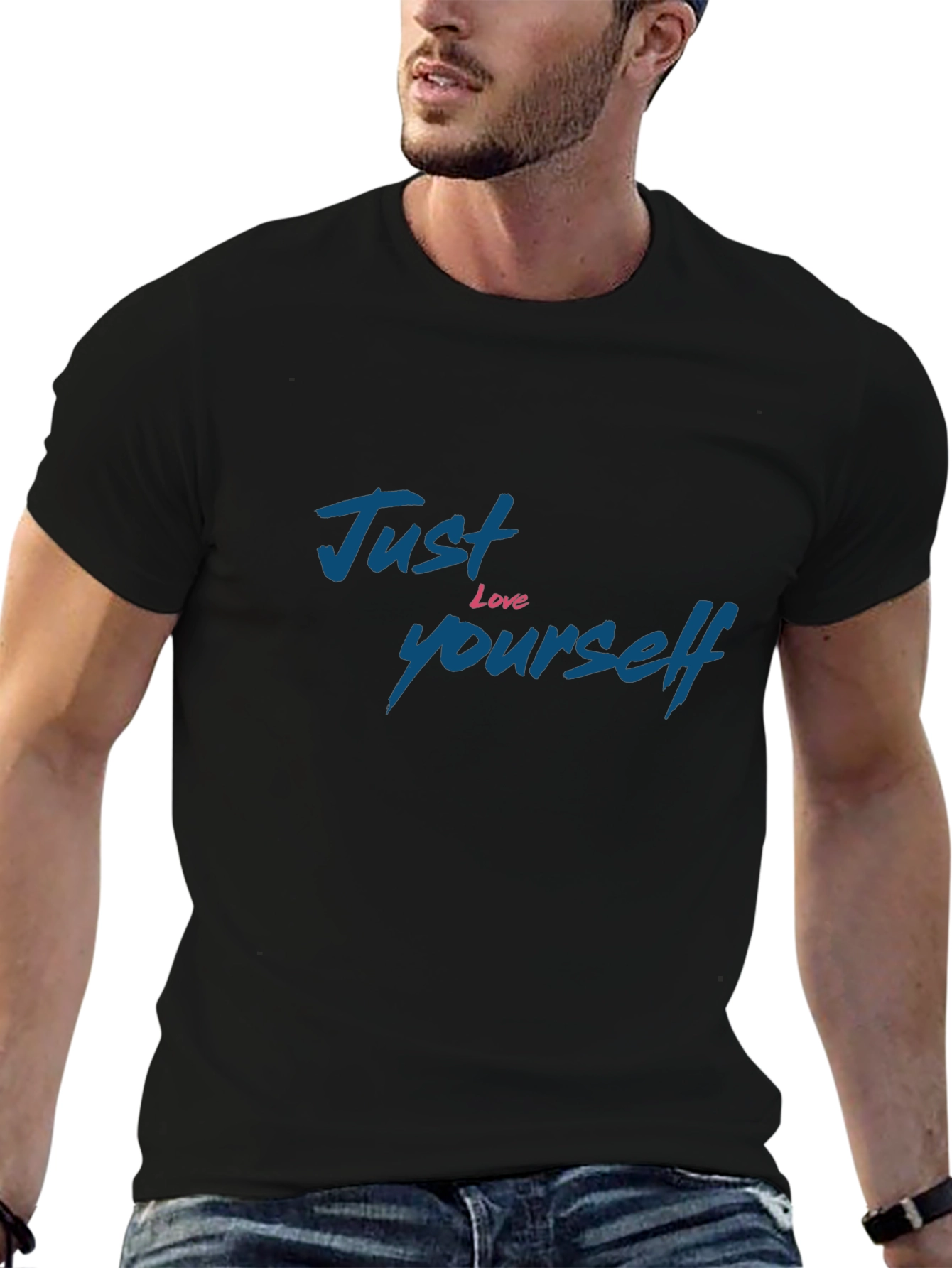 Just Love Yourself Graphic T-Shirt - Black