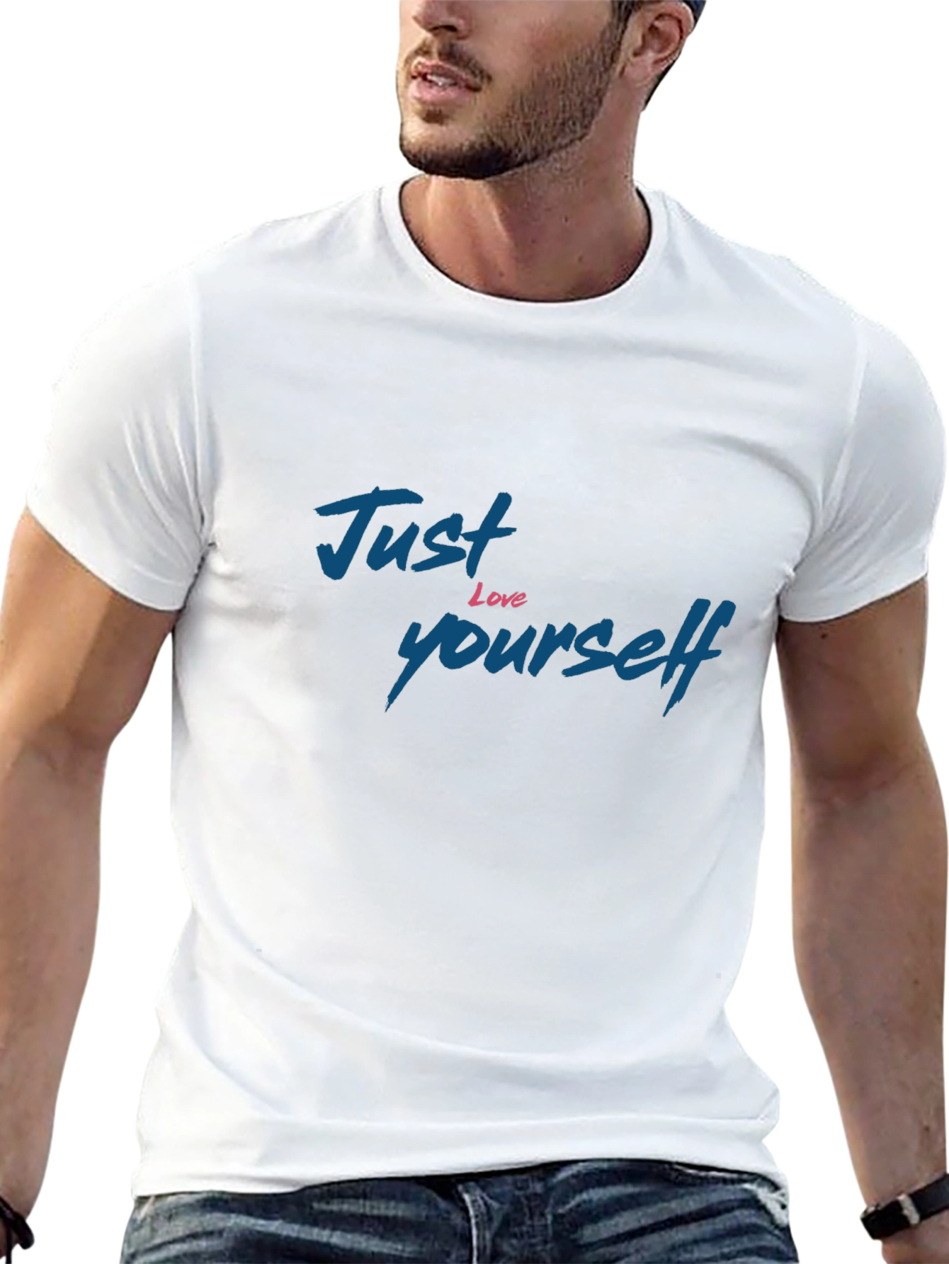 Just Love Yourself Graphic T-Shirt - Black