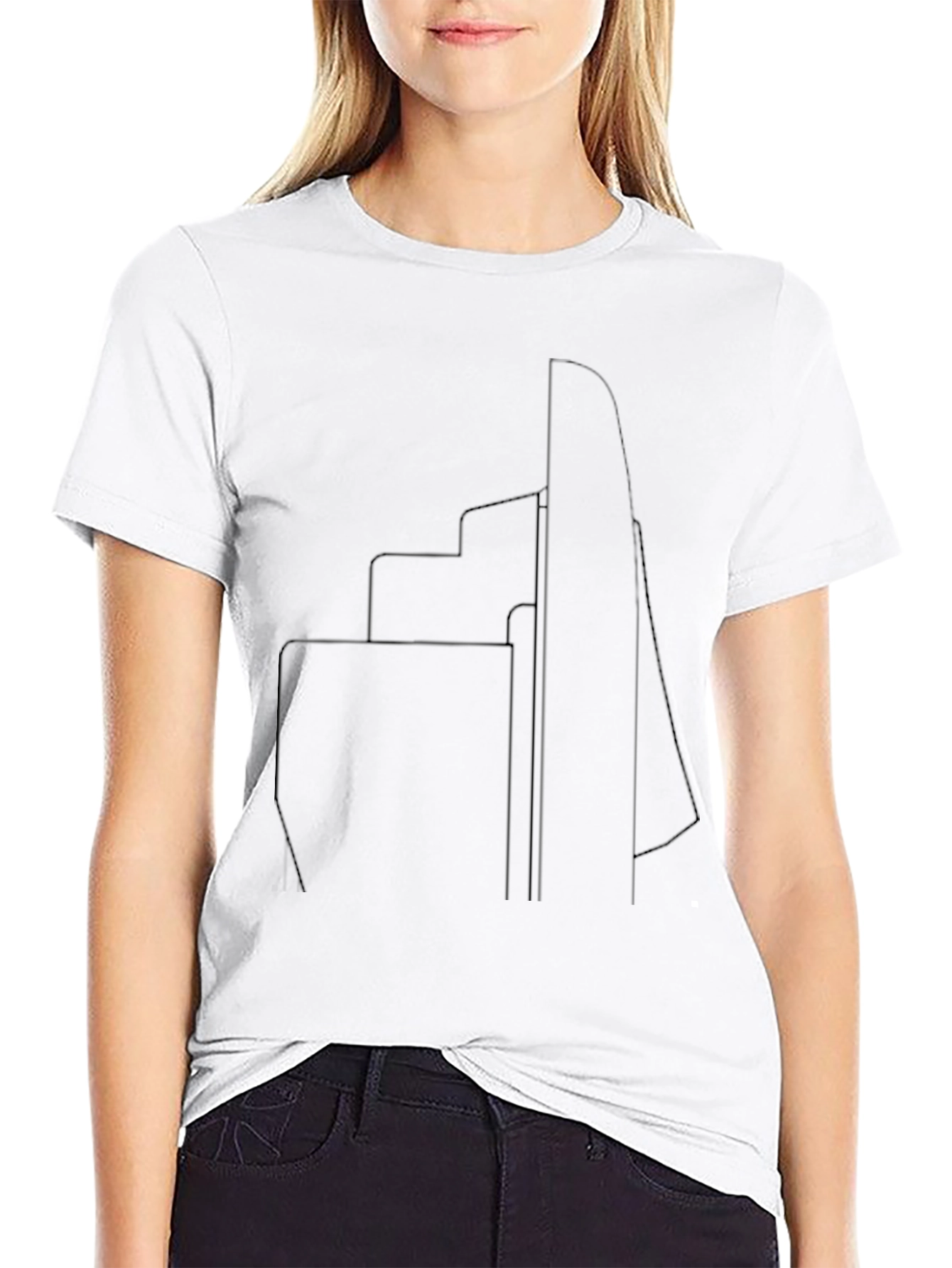 Modern Cityscape Black T-Shirt