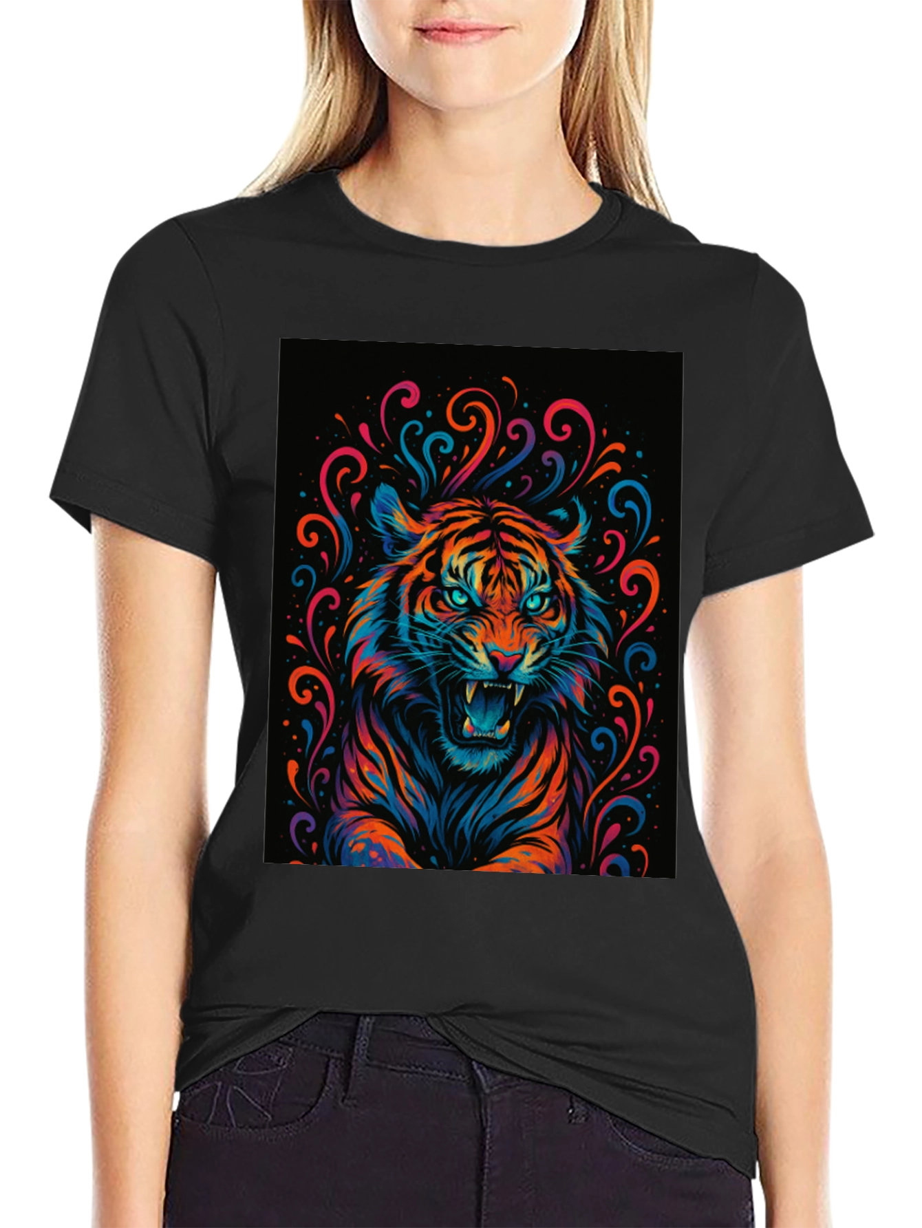 Vibrant Tiger Graphic Tee - Bold Statement Shirt