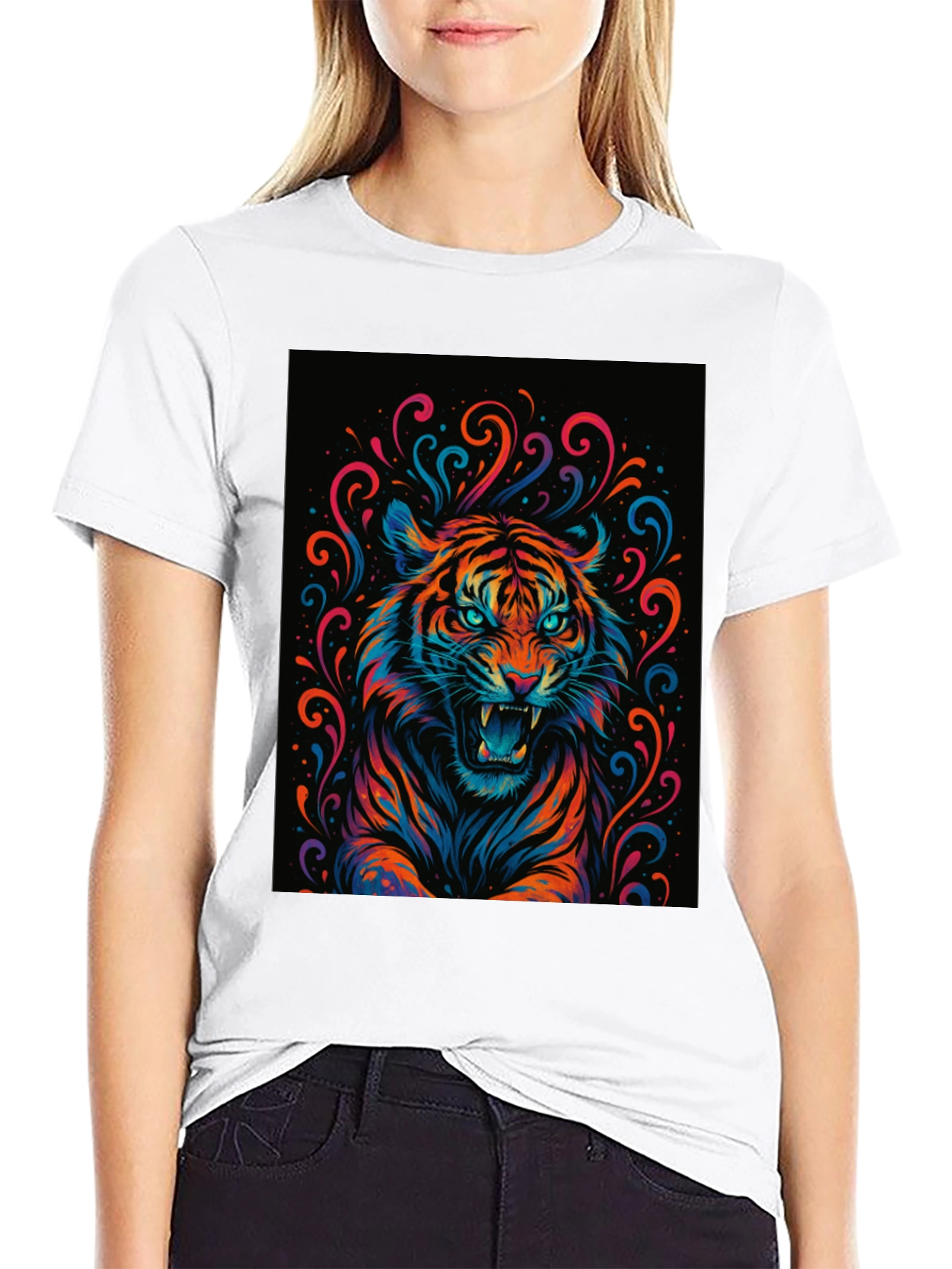 Vibrant Tiger Graphic Tee - Bold Statement Shirt