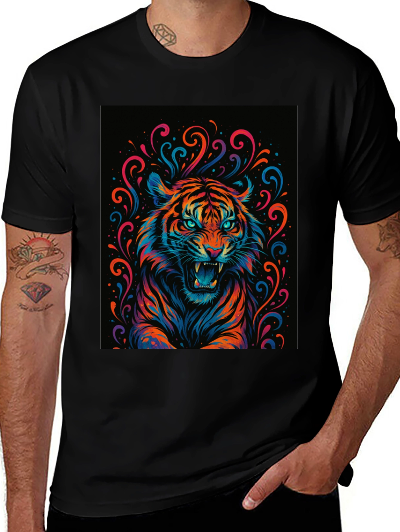 Vibrant Tiger Graphic Tee - Bold Statement Shirt